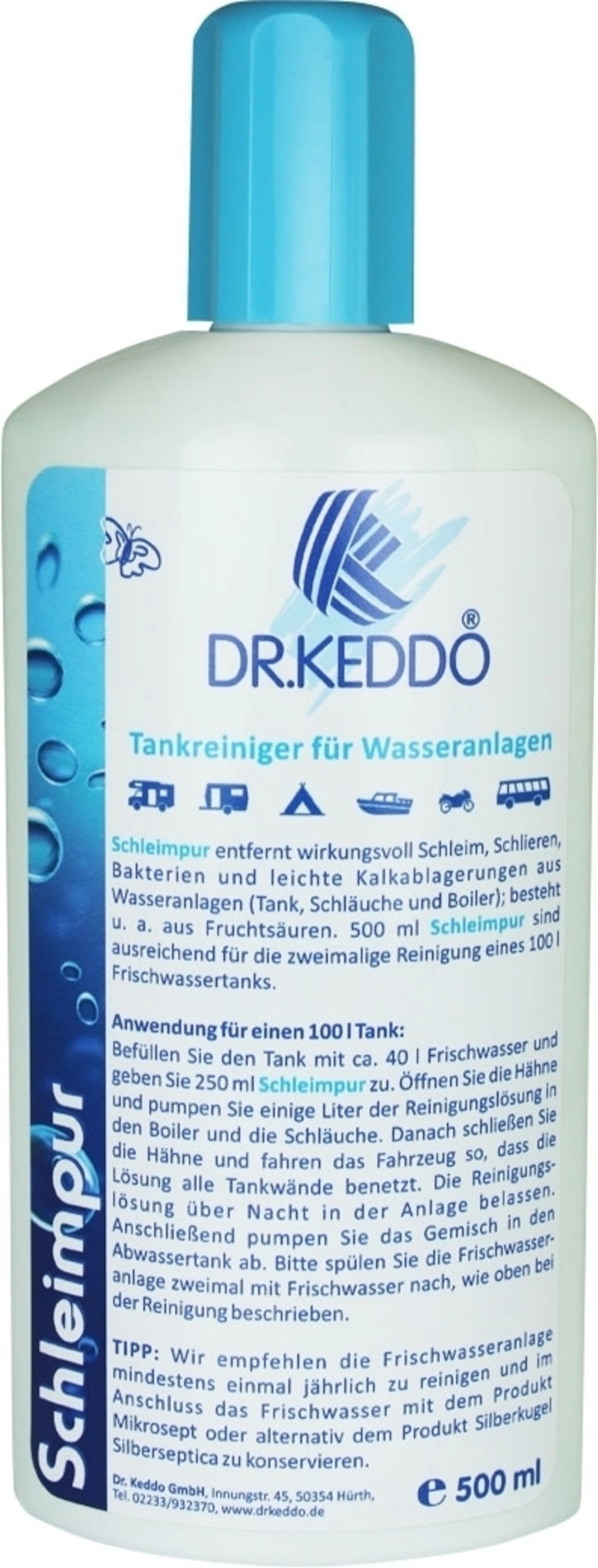 Nettoyant pour réservoirs et conduites Dr. Keddo Schleimpur, 0,5 litre