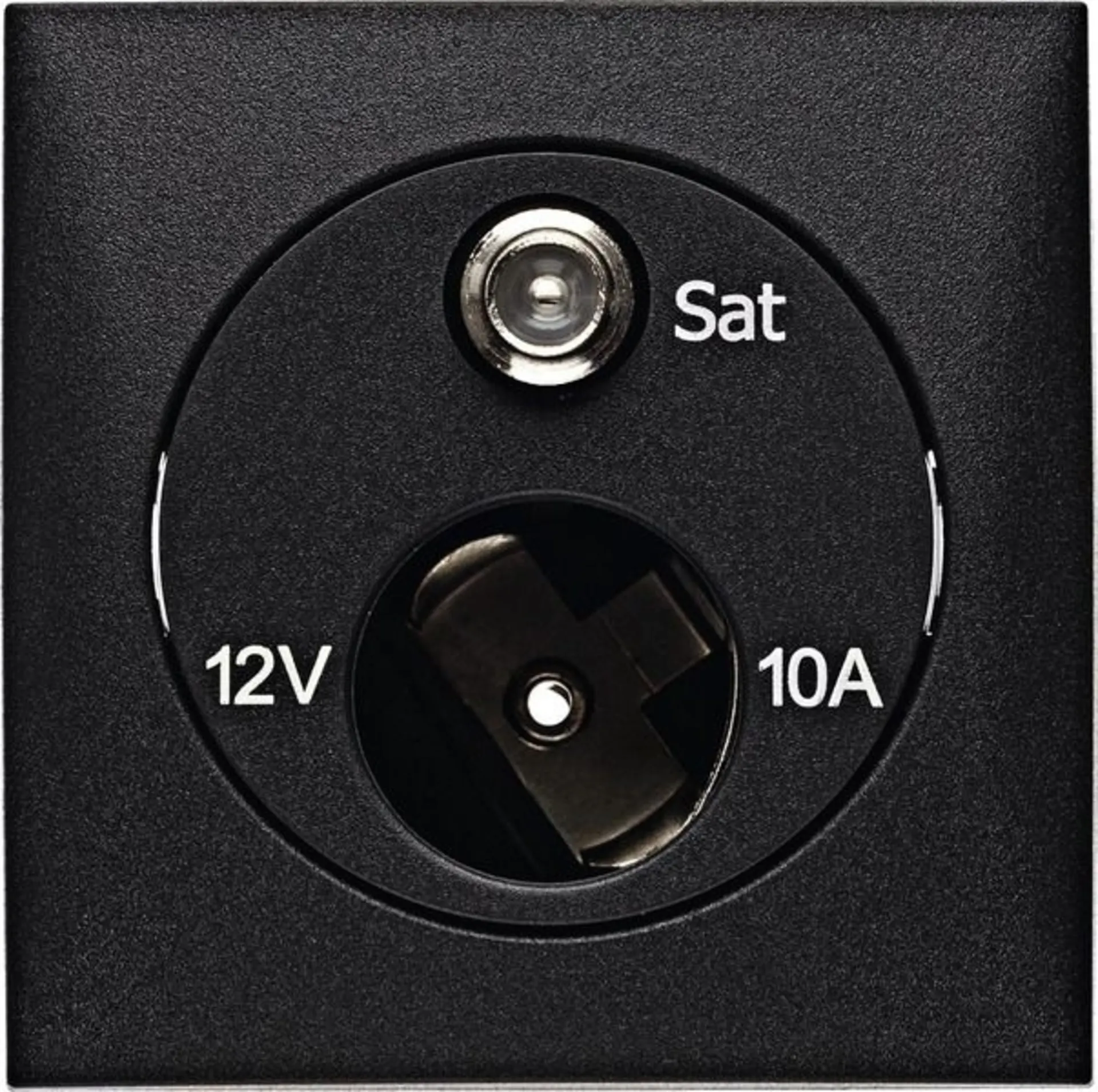 Prise SAT avec prise allume-cigare 12V intégrée, anthracite