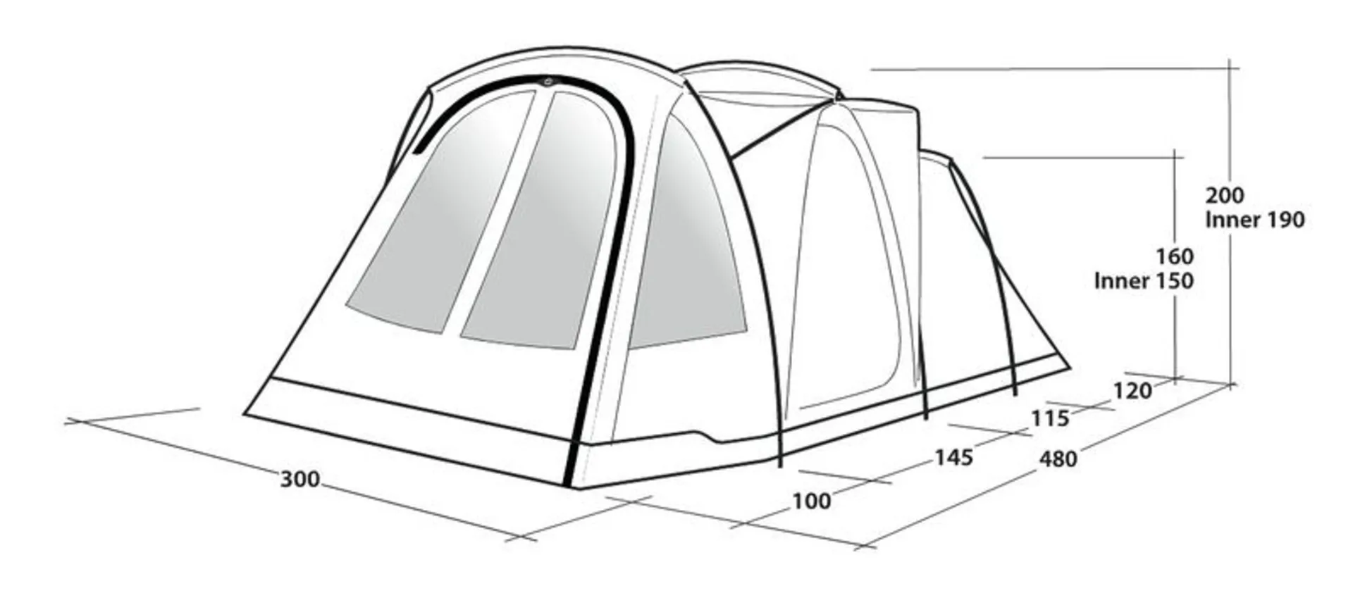 Outwell Springwood 5SG Tunnelzelt 5 Personen Blau