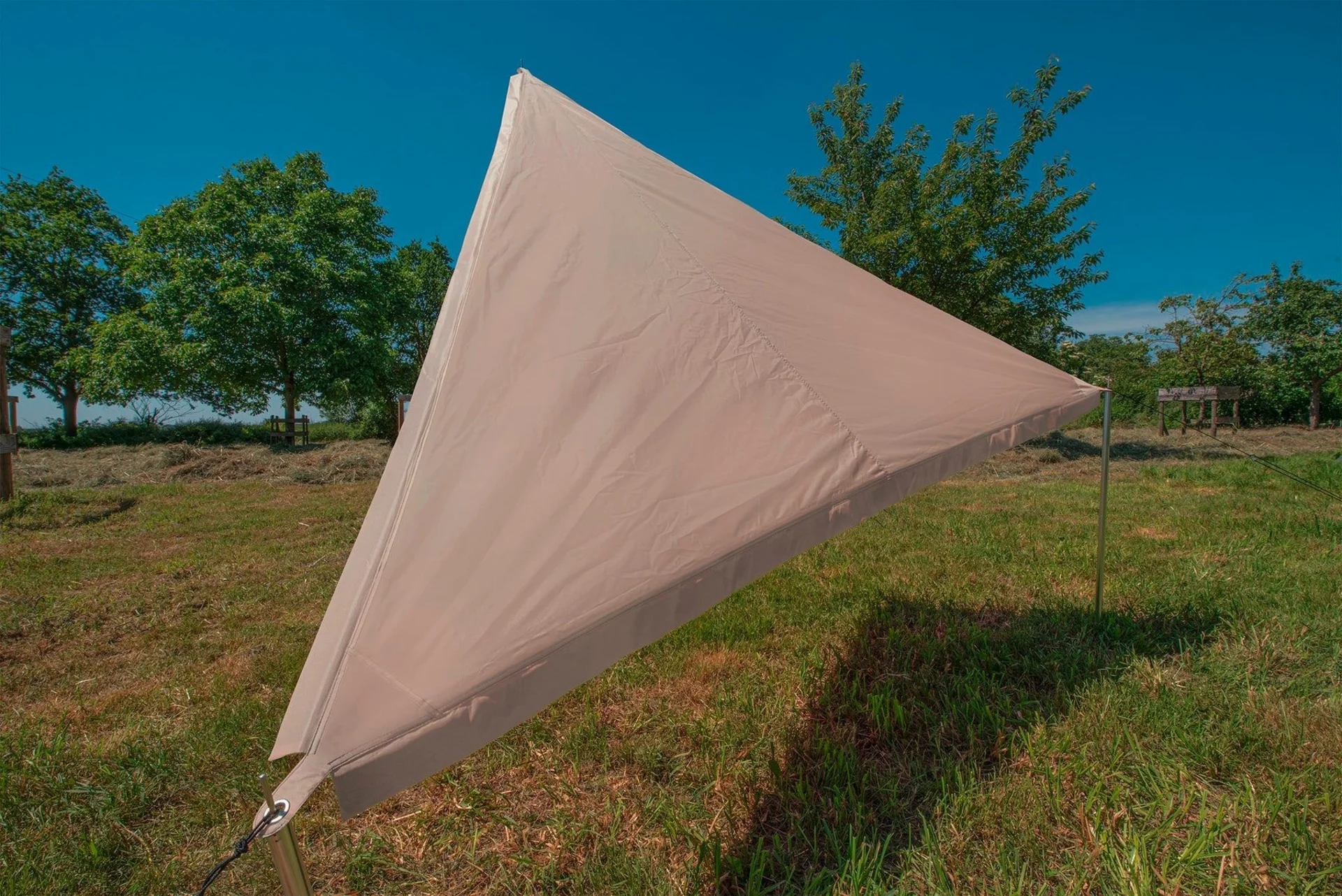 Bent Sonnensegel Zip-Protect Canvas Single mit Reißverschluss-Abdeckklappen ocker