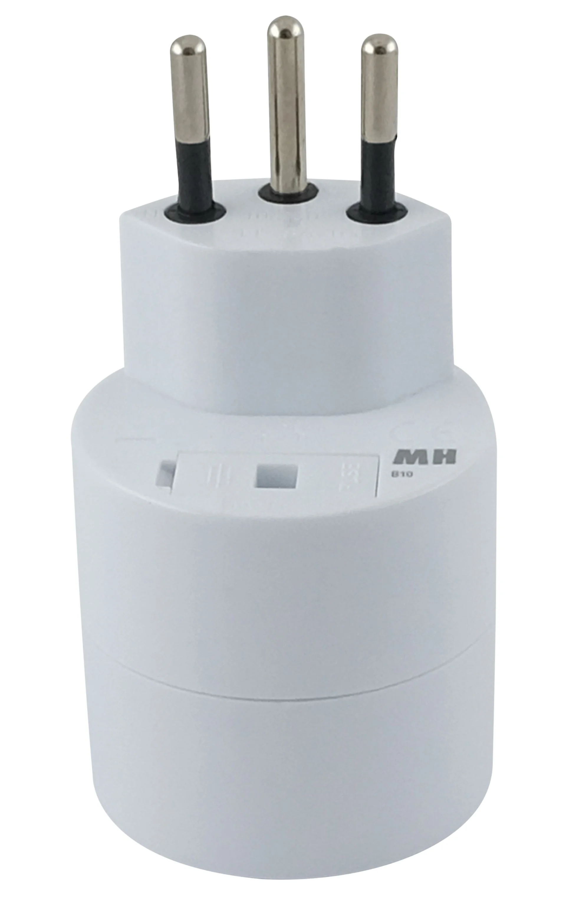 Adaptateur de voyage asymétrique, fiche type 12 / prise Schuko
