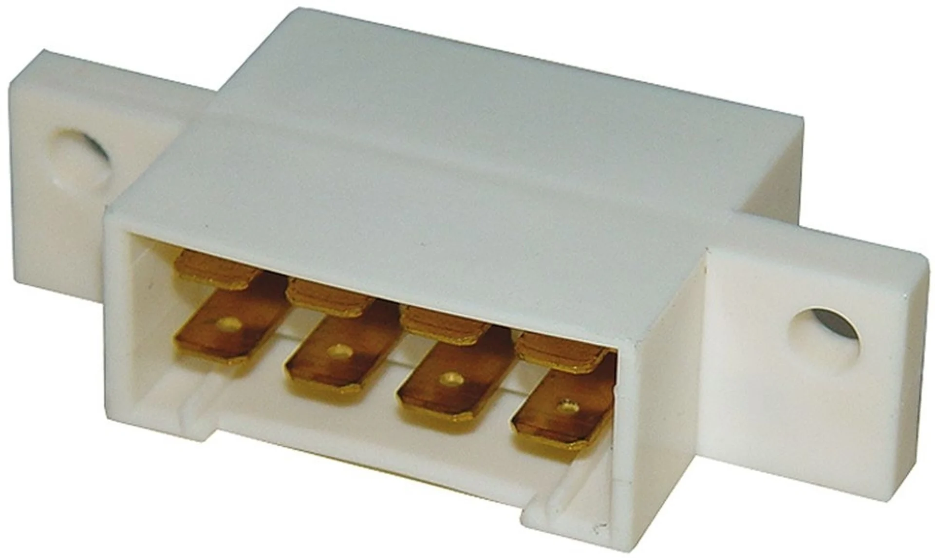 Flachsteck-Element 8-pol. weiss Verbinder, 2 x 6.3 mm Flachsteckzungen Flachsteck-Element 8-pol. weiss Verbinder, 2 x 6.3 mm Flachsteckzungen