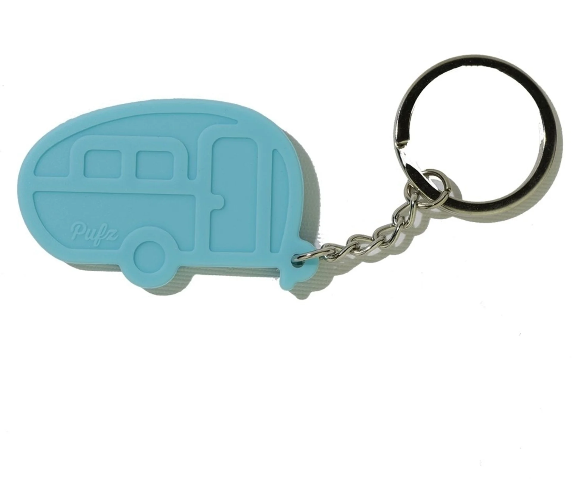 Pufz : porte-clés caravane rétro turquoise