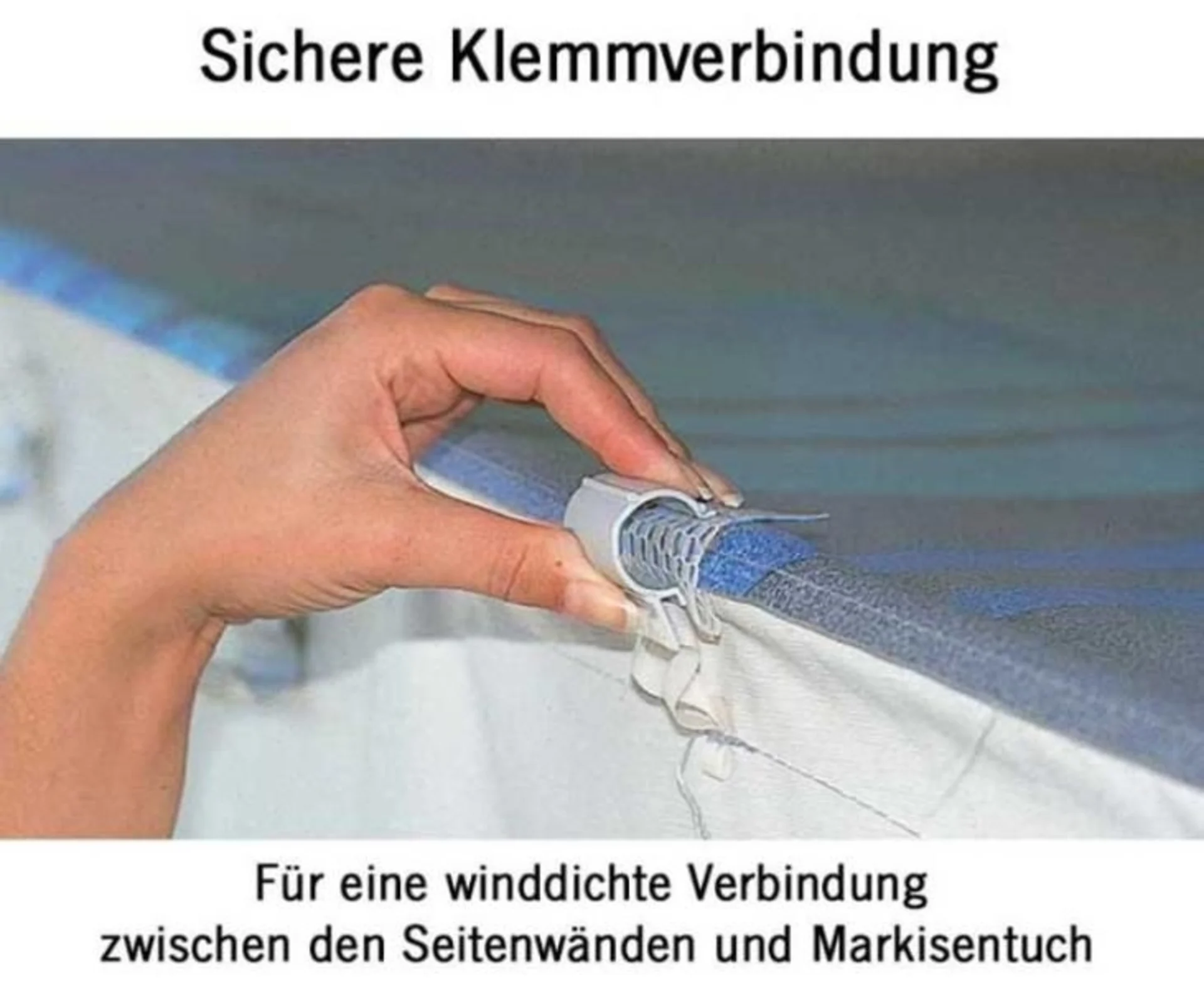 Safari-Room 260cm Saphirblau für Markisenvorzelte (Front + 2 Seitenteile)