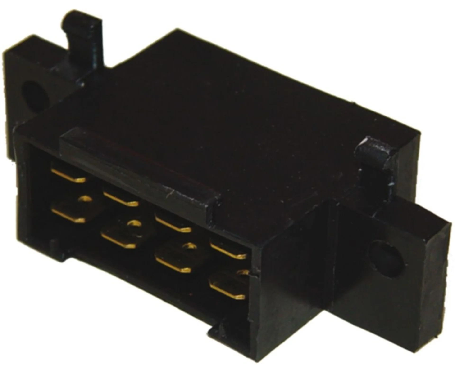 Flachsteck-Element 8-pol. schwarz Verbinder, 2 x 6.3 mm Flachsteckzungen Flachsteck-Element 8-pol. schwarz Verbinder, 2 x 6.3 mm Flachsteckzungen