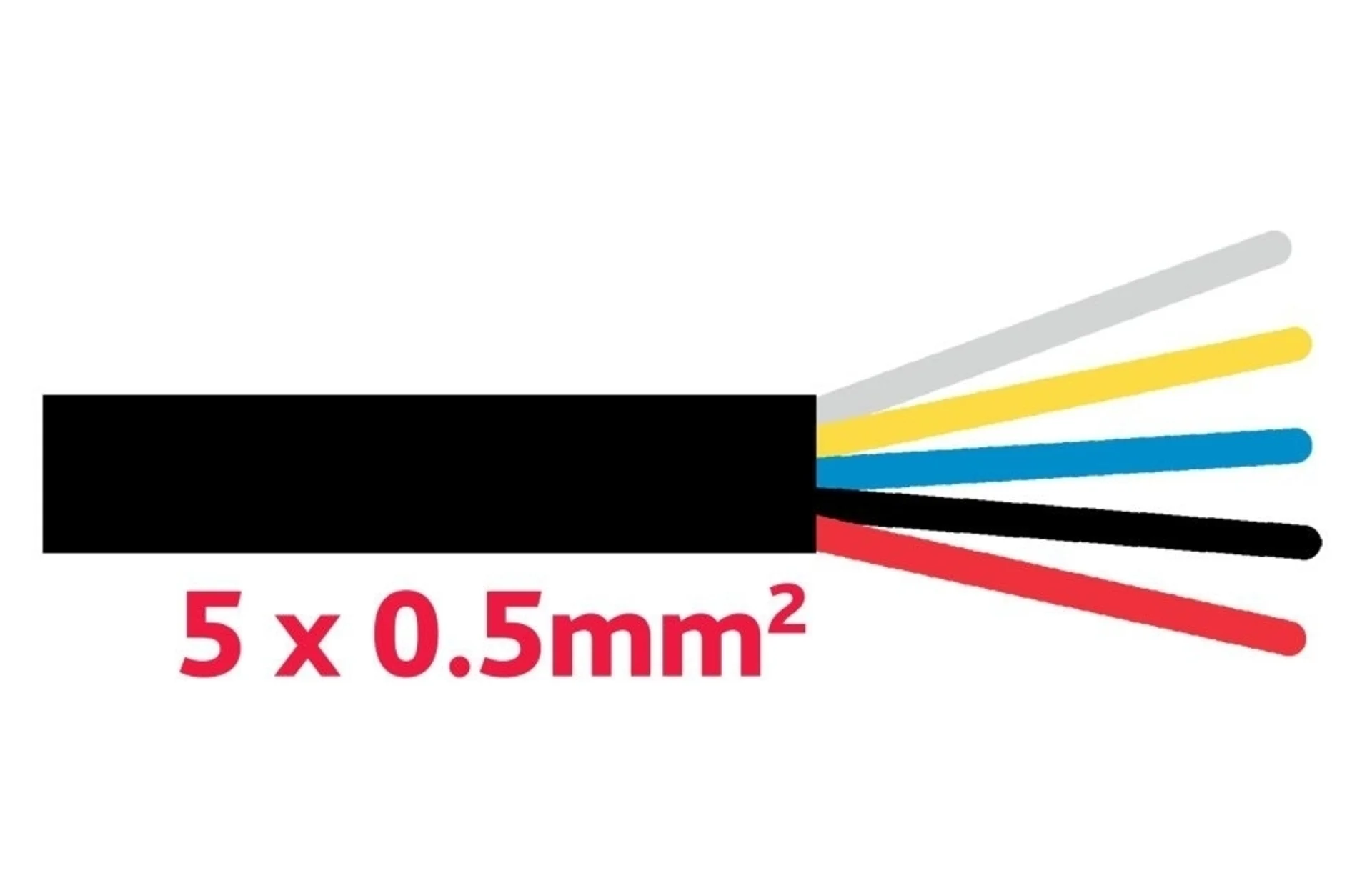 Anhaengerkabel 5x0.5 mm schwarz ø 6.4 mm Anhaengerkabel 5x0.5 mm schwarz ø 6.4 mm