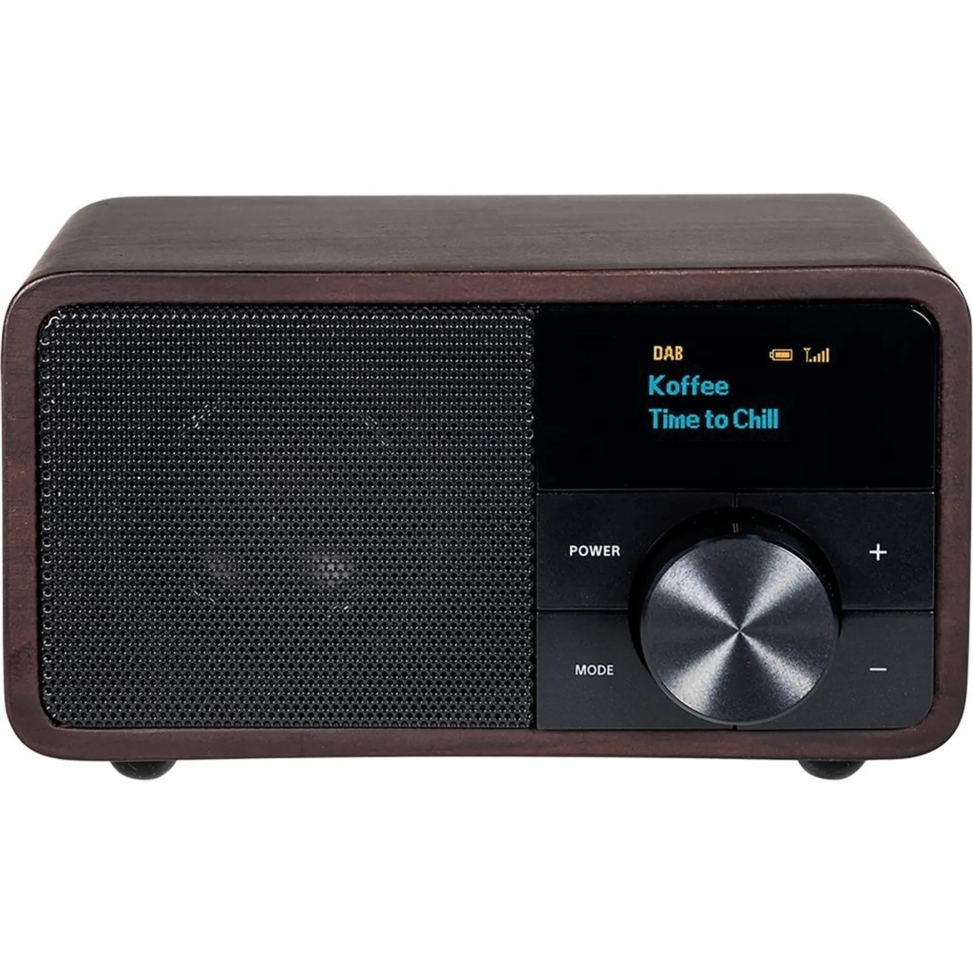 Radio numérique Kathrein DAB+ 1 mini avec Bluetooth, finition bois foncé Radio numérique Kathrein DAB+ 1 mini avec Bluetooth, finition bois foncé