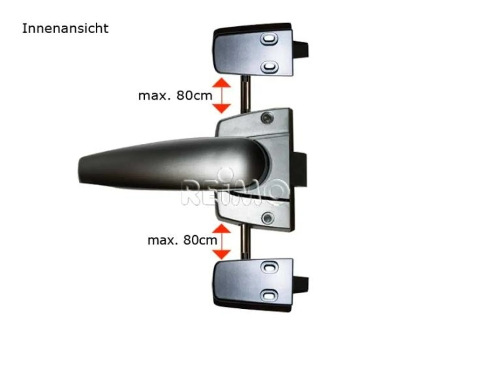 Serrure de salle de bain en chrome brillant avec verrouillage 3 points