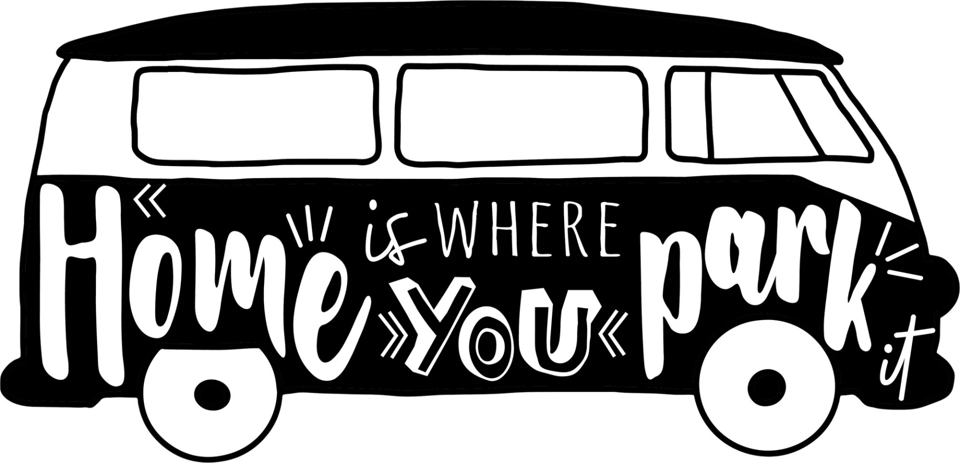 Advanture Shop « Home is where you park it » Autocollant pour voiture 11 x 5,3 cm