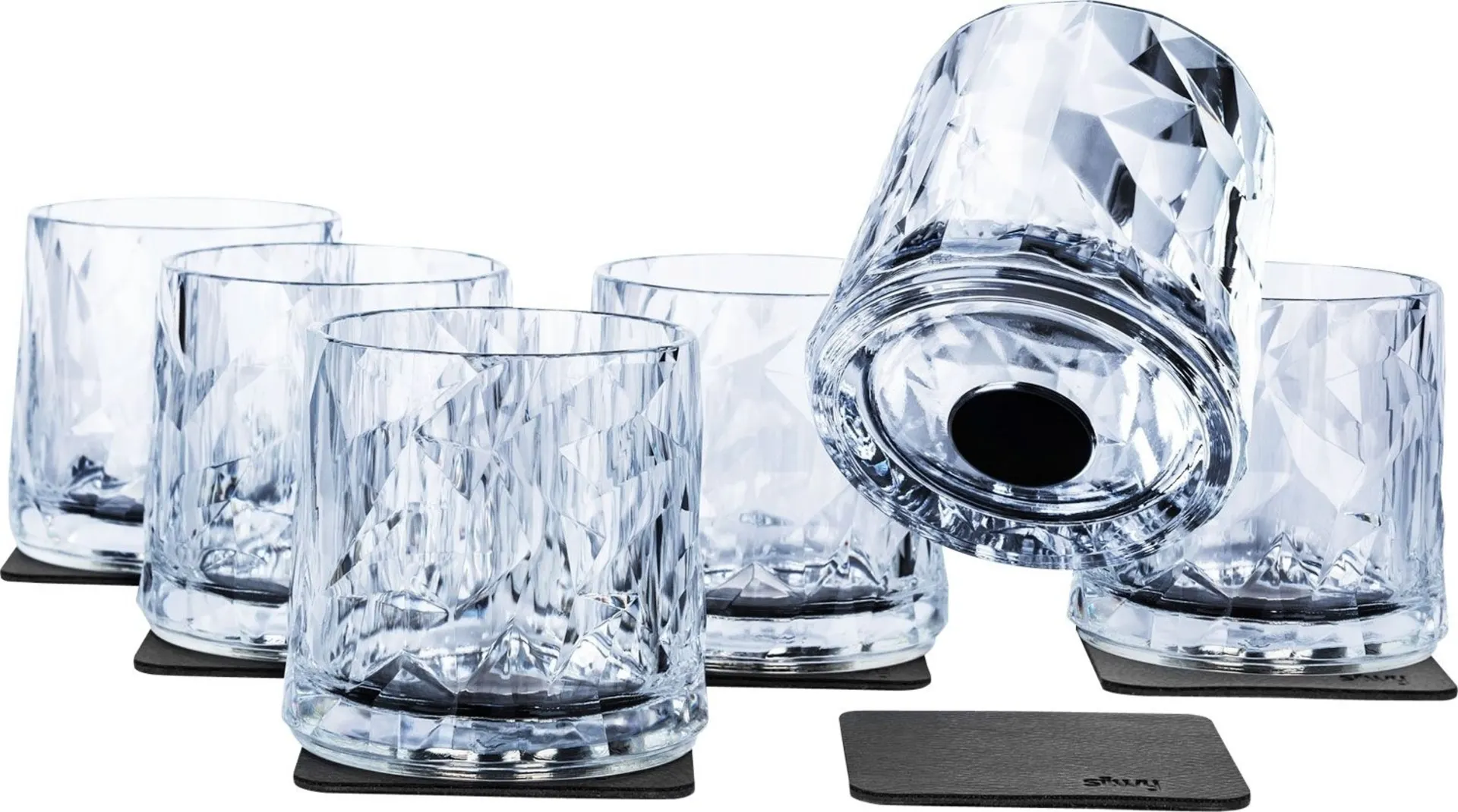 silwy® Magnet-Kunststoffgläser Tumbler 6 Stück Transparent (250 ml)