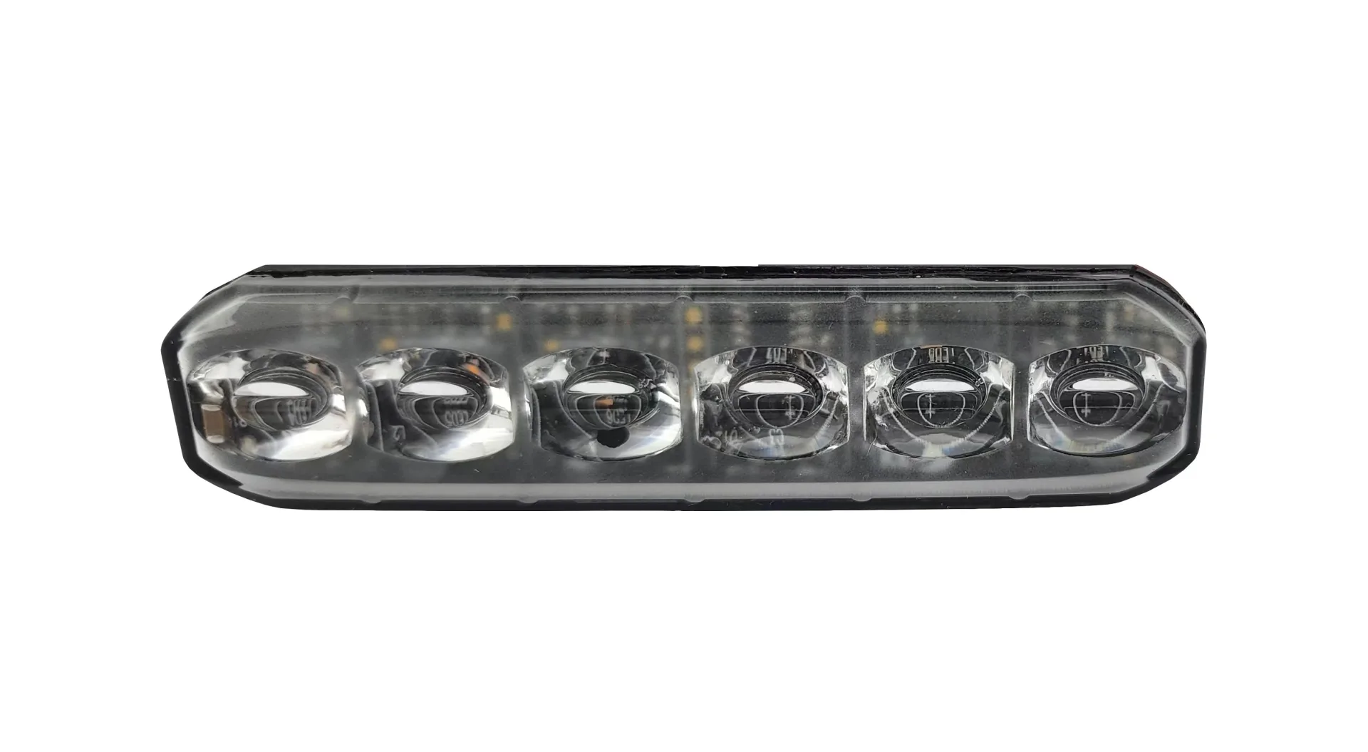 911 Signal LED-Blitzleuchte LOKI, gelb, ECE- R65, Silikon 112 x 26 x 11 mm, 6 x 3 W, IP69K, biegbar bis Radius 30°