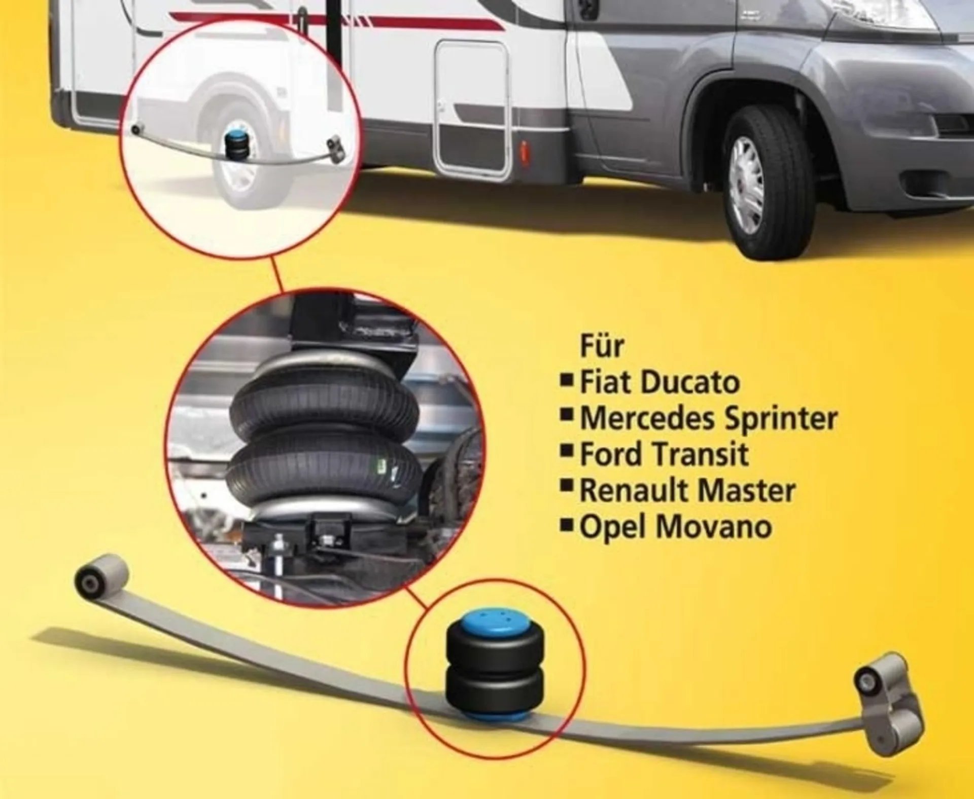 Komfort Set für Fiat Ducato 250 UK Version - VB-SemiAir-2-Kreis-Zusatzluftfeder