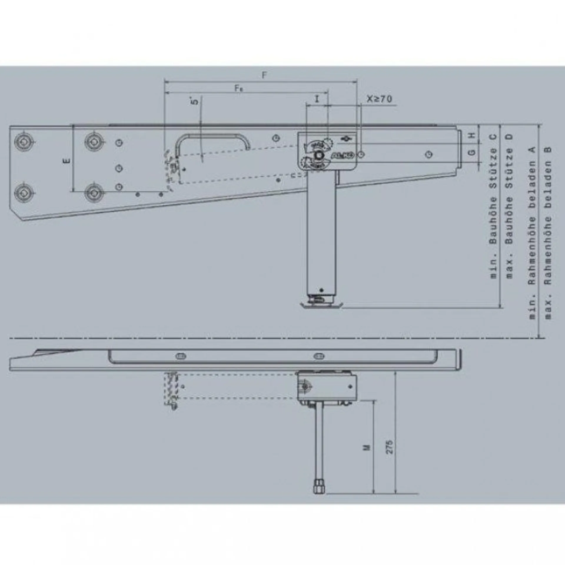 AL-KO ClickFix mechanische Hubstütze 460 - 710 mm