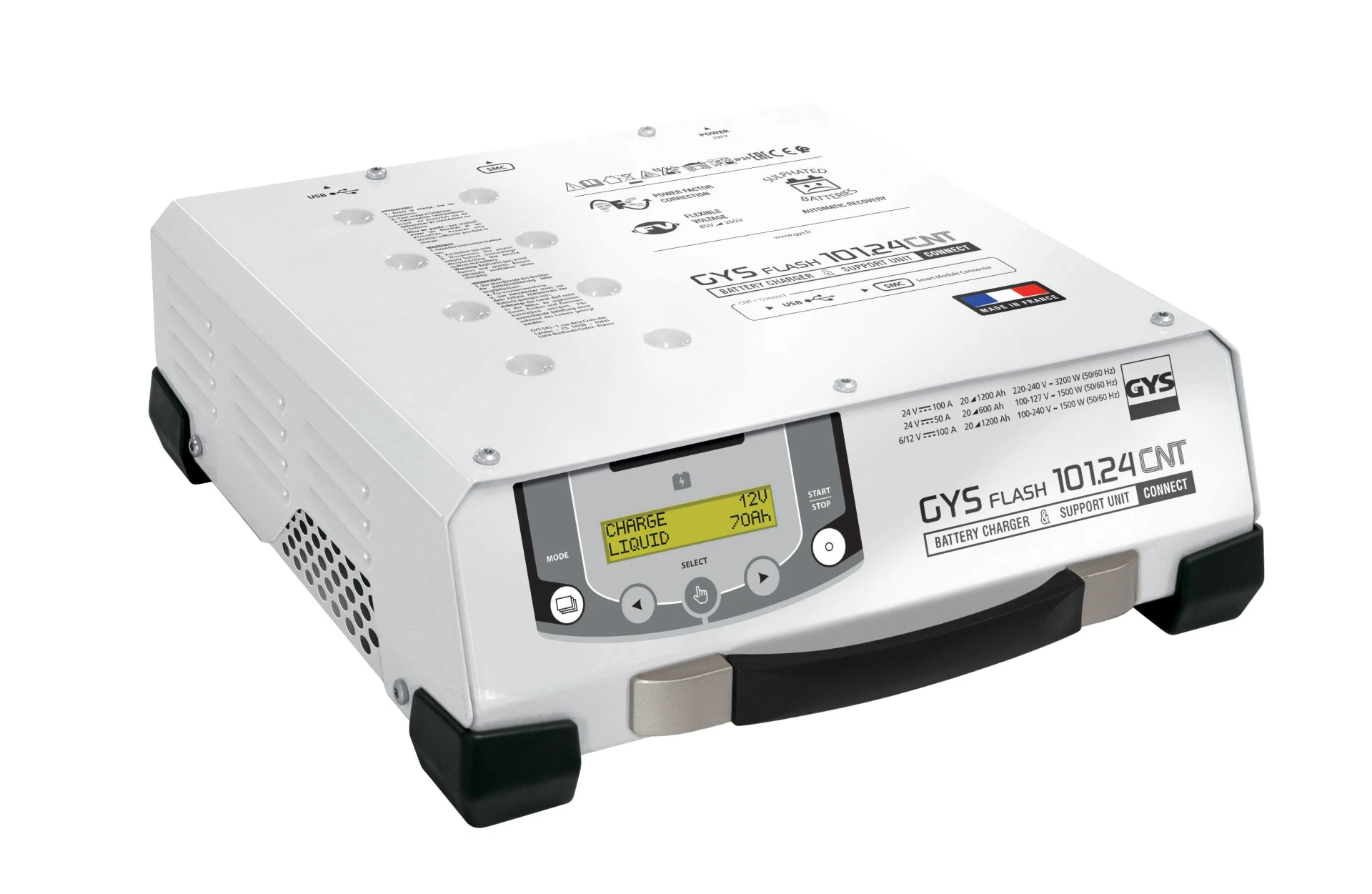 GYSFLASH - 101.24 CNT FV Werkstattladegerät 6 - 24 V - 100 A 325 x 130 x 270 mm, 5 m Kabel, 25 mm2