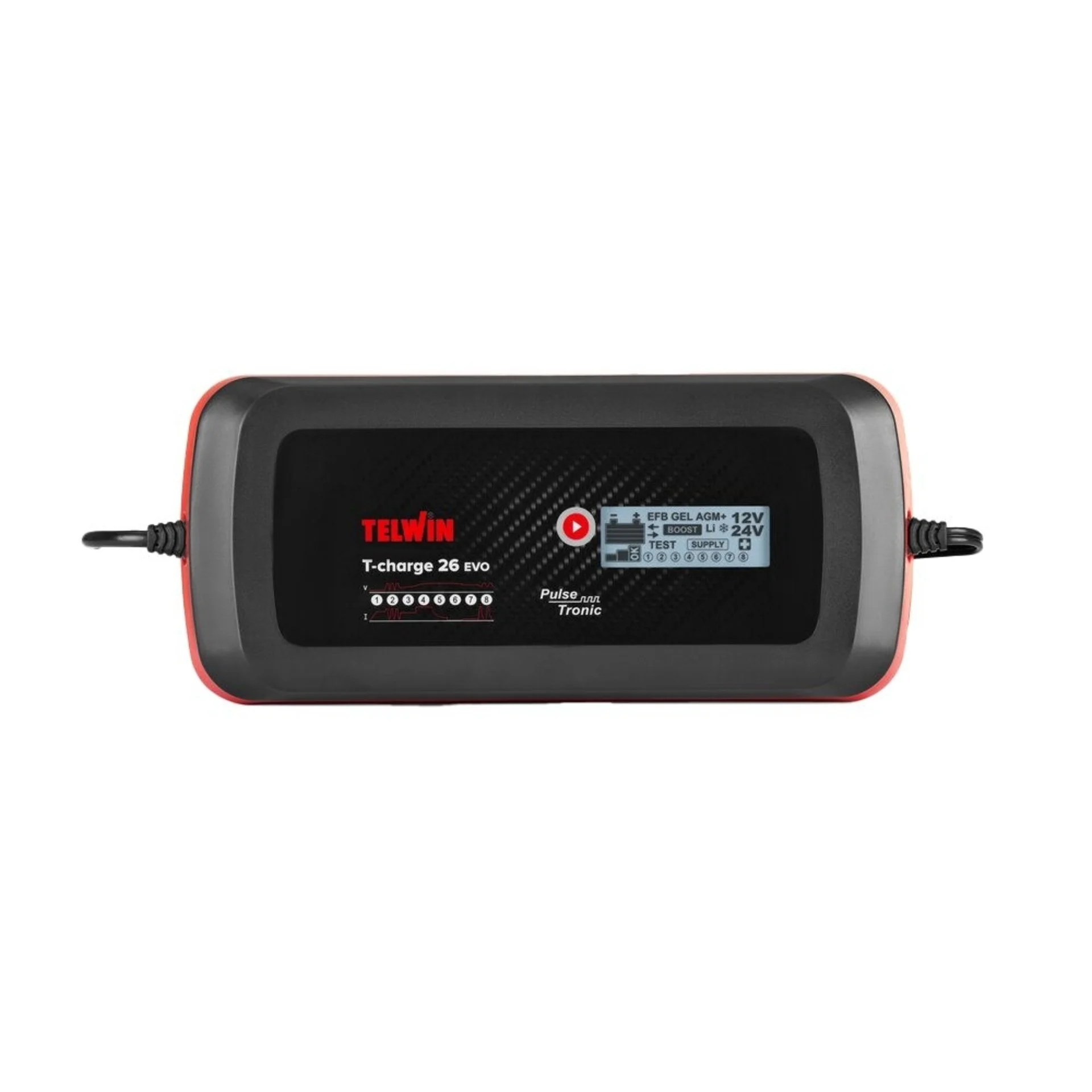 Telwin - Chargeur de batterie T-Charge 26 EVO, 12 / 24 V, 16 / 8 A, 270 x 120 x 67 mm, 12 / 24 V, 16 / 8 A Telwin - Chargeur de batterie T-Charge 26 EVO, 12 / 24 V, 16 / 8 A, 270 x 120 x 67 mm, 12 / 24 V, 16 / 8 A