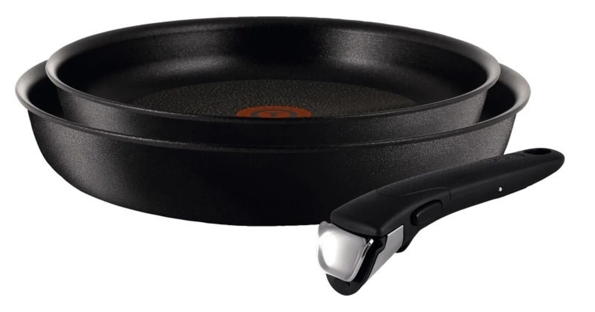 Tefal Pfannenset Ingenio: 2 Pfannen mit abnehmbarem Griff, Durchmesser 22cm und 26cm, aus Leichtmetall mit Antihaftbeschichtung