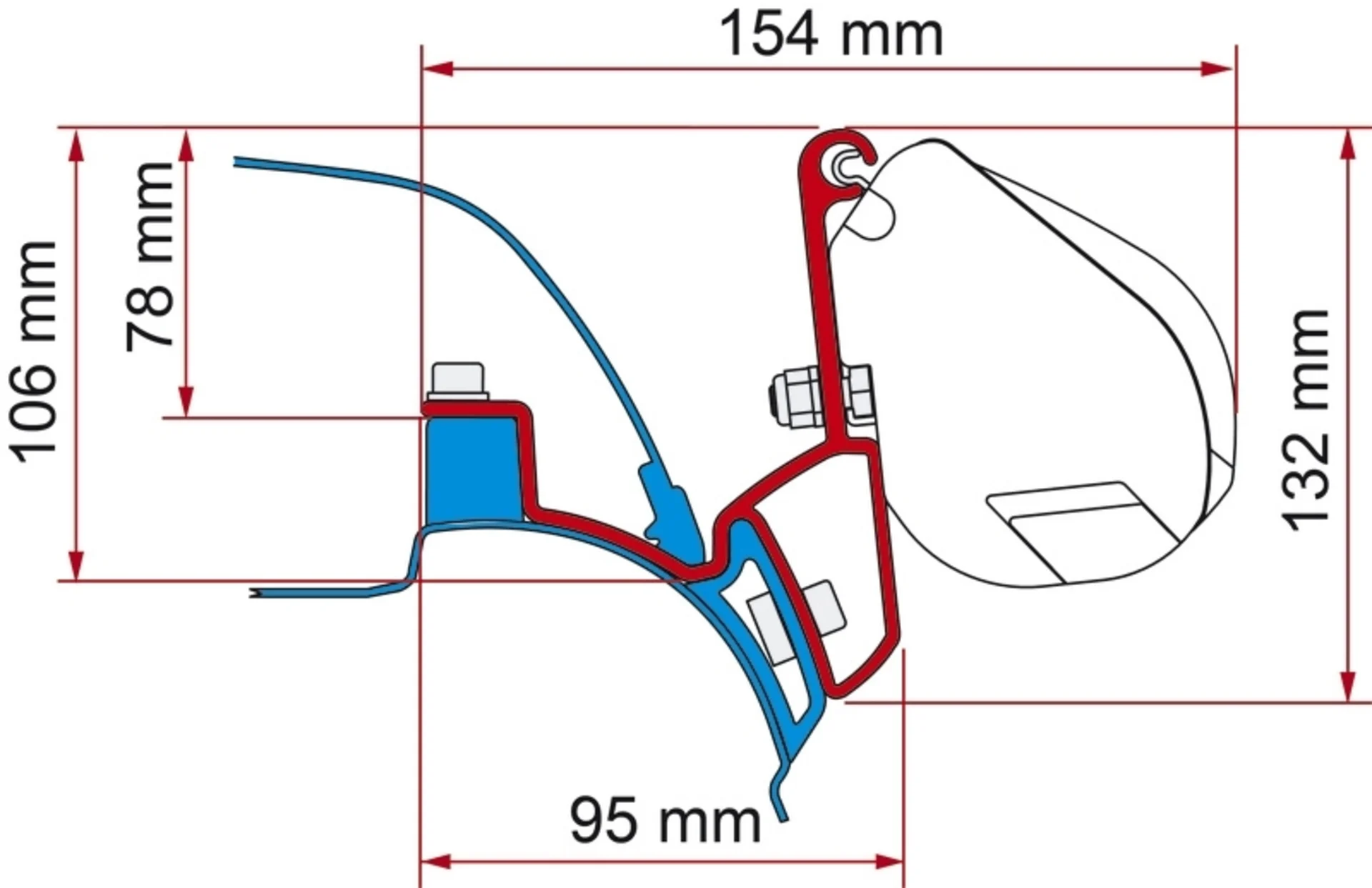 Markisen-Adapter für F35pro - VW T5 / T6 California L1 H1