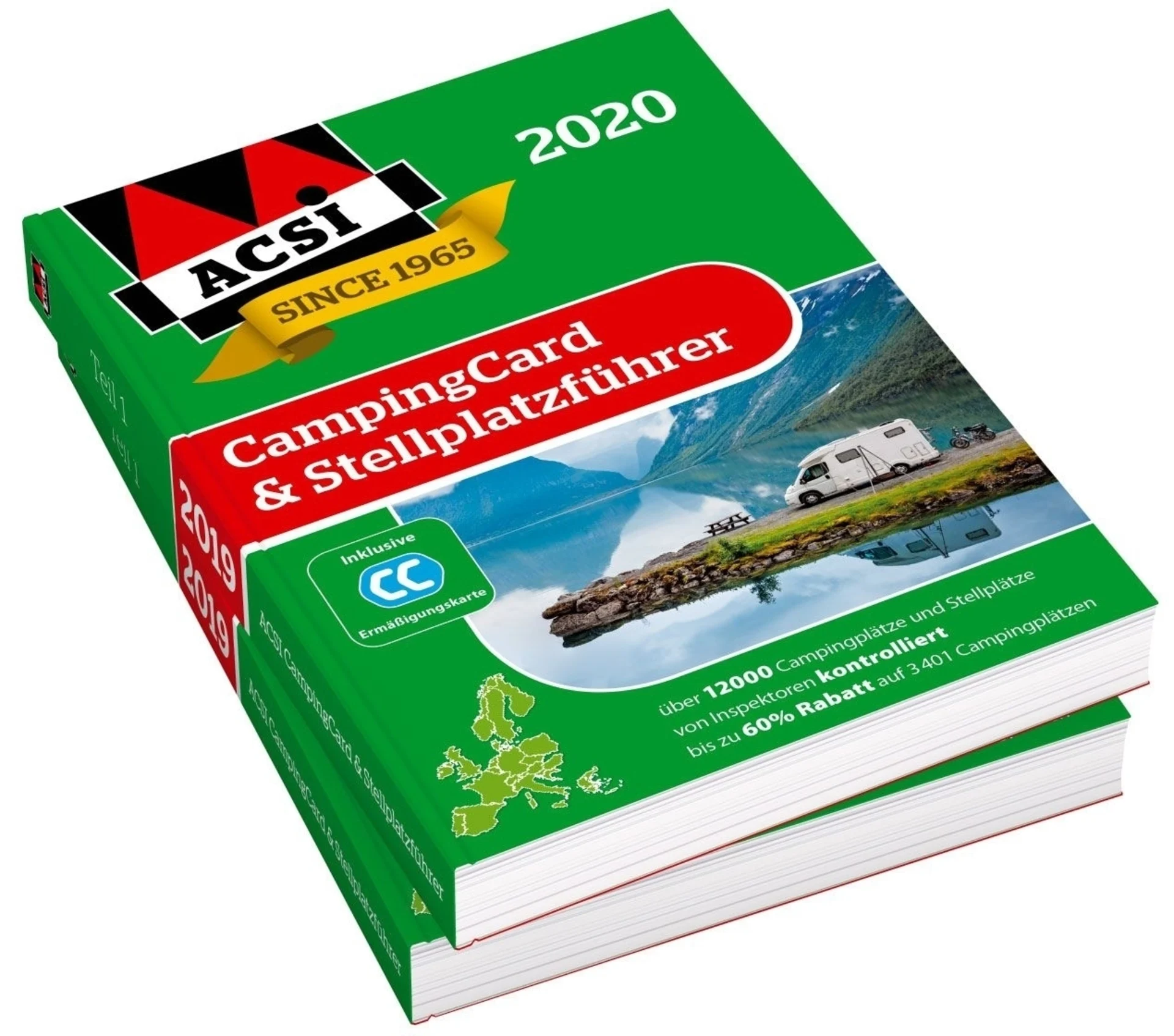ACSI CampingCard 2020 & Stellplatzführer mit Ermäß