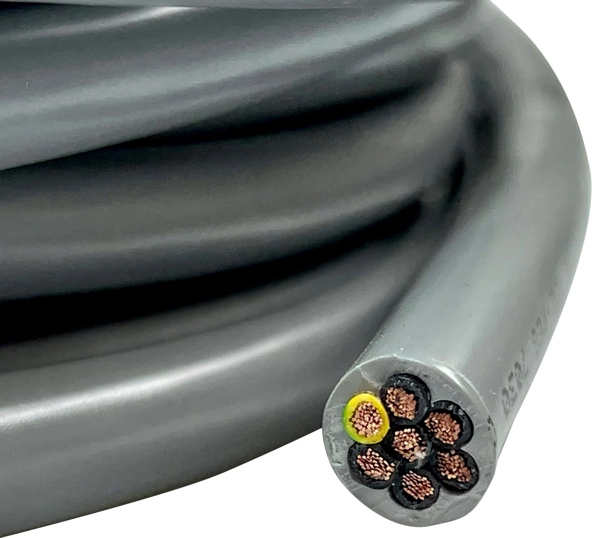 Steuerkabel 7 x 2.5 mm grau Adern schwarz, nummeriert + 1 Schutzleiter grün/gelb