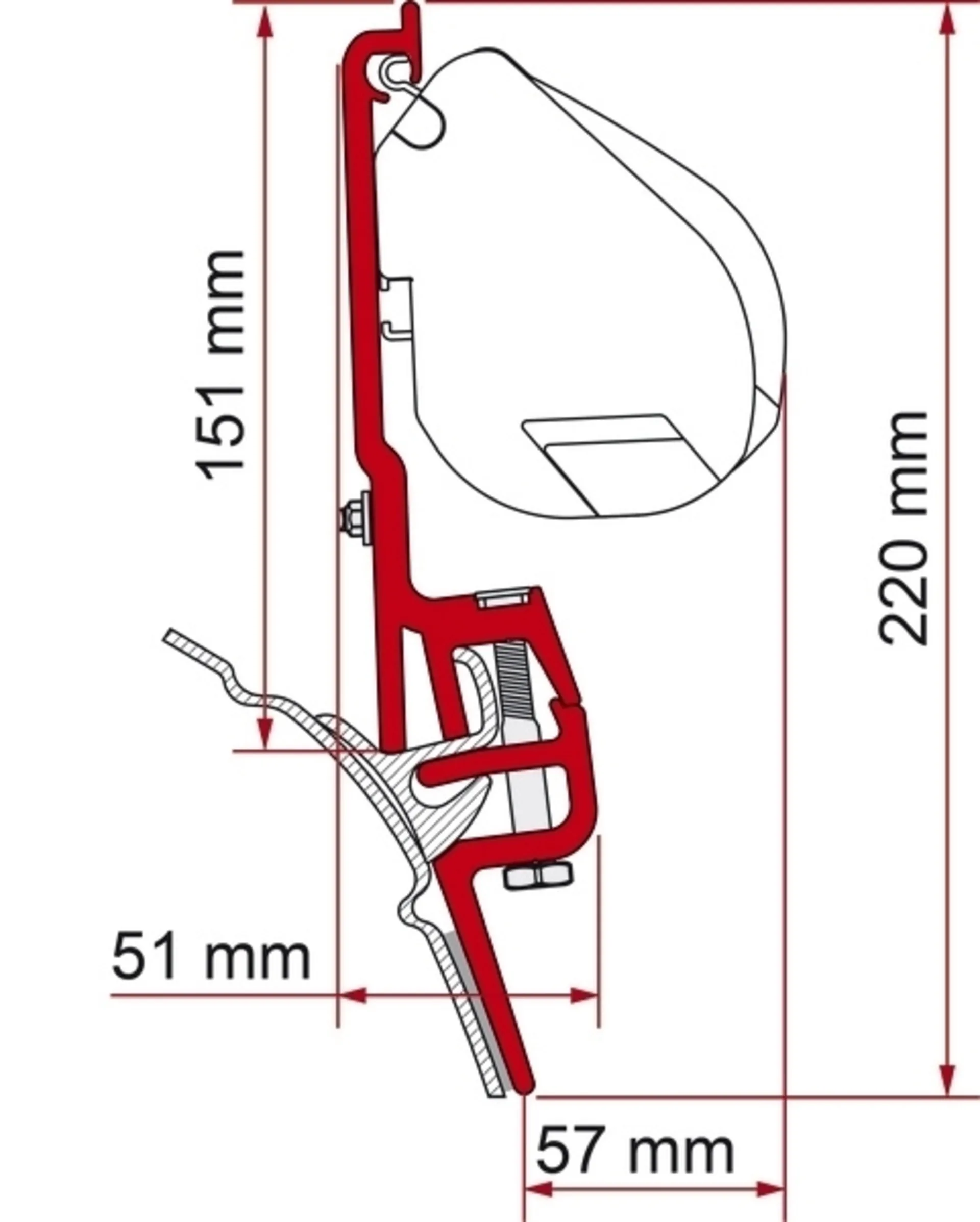 Adapter für Reimo Multirail T4 oder Brandrup Regenrinne