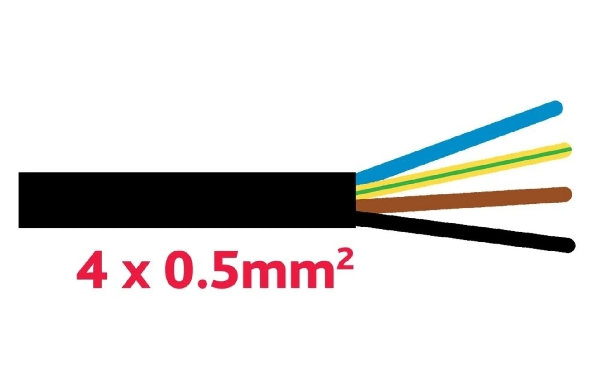 Litzenkabel 4x0.5 mm schwarz ø 5,9 mm