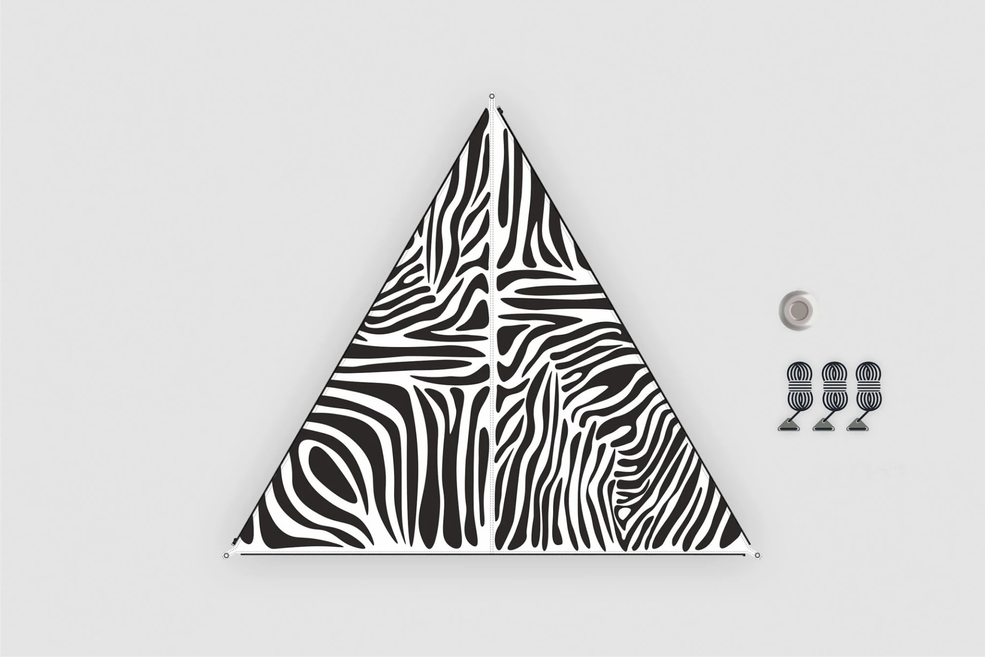 Bent Sonnensegel TC-Zip-Canvas Single aus Baumwoll-Mischgewebe Zebra Design