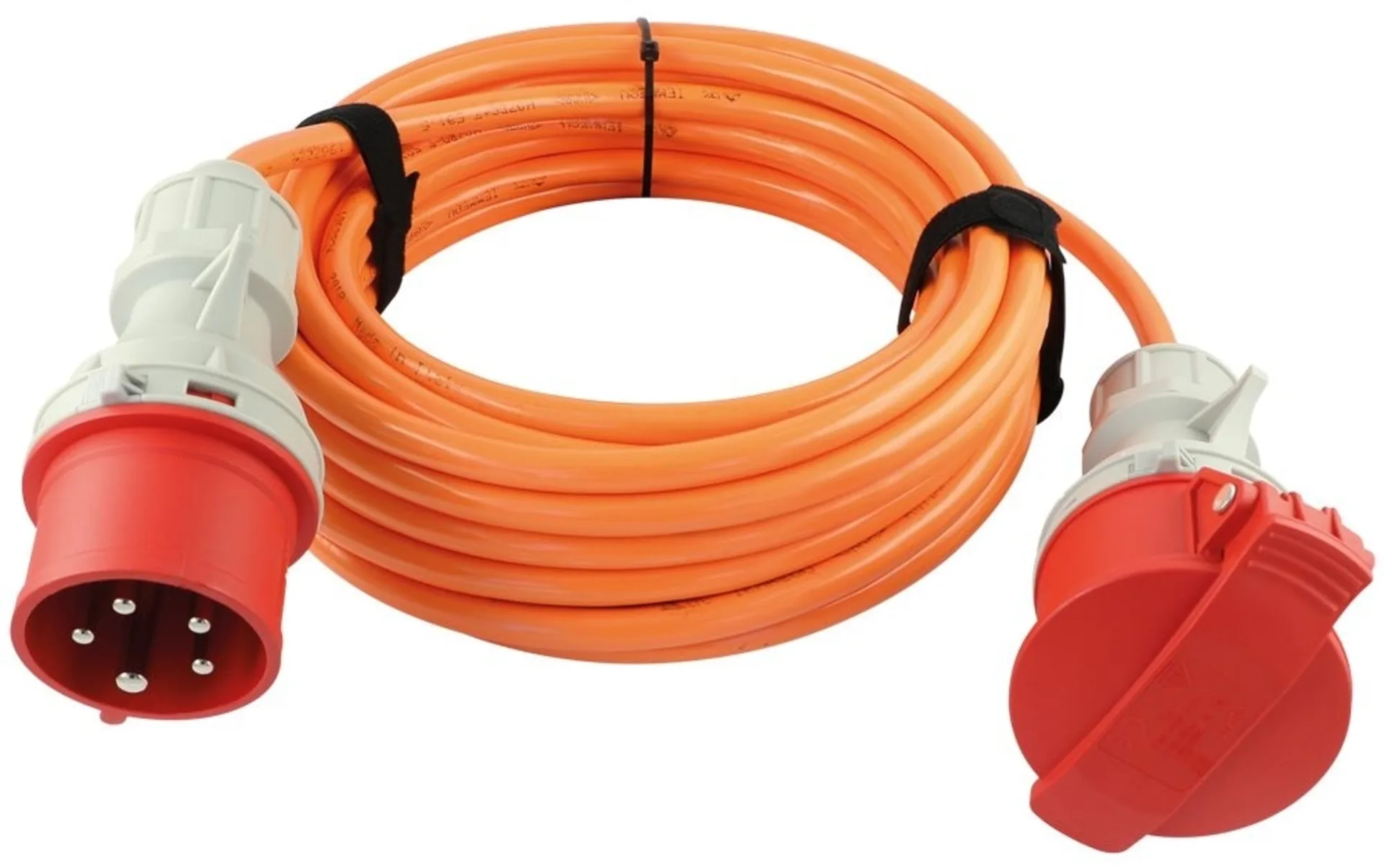 CEE-PUR-Verlängerungskabel 16/5 400 VAC 10.0 m mit Stecker und Kupplung / 16 A / 5-pol / 6 h
