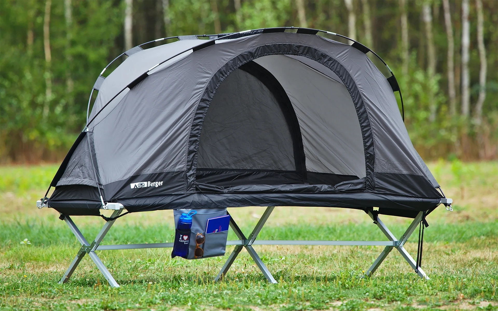Tente moustiquaire Berger pour lit de camp 210 x 75 x 105 cm gris
