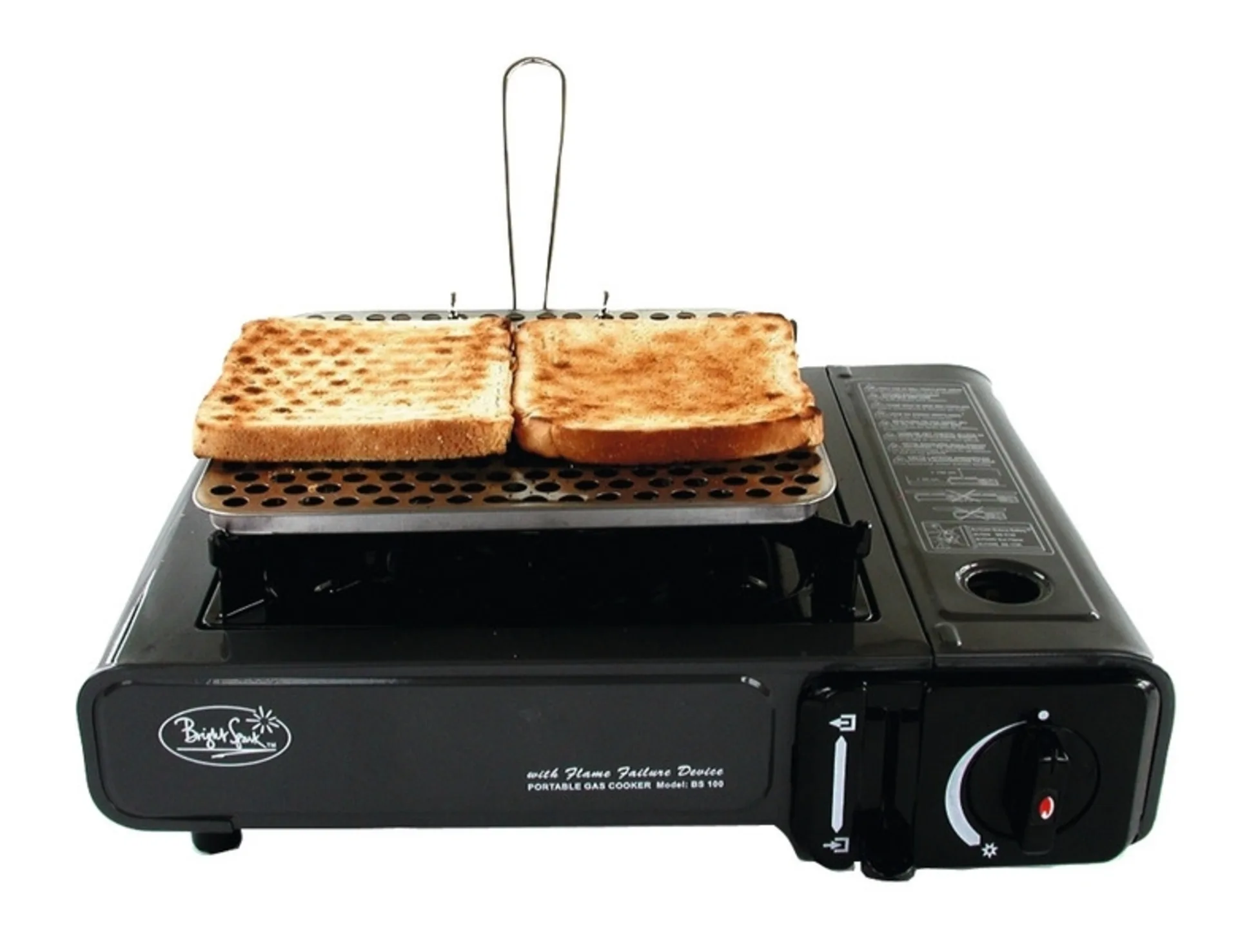 Grille-pain de camping en acier inoxydable avec poignée pliante et accessoire pour toasts