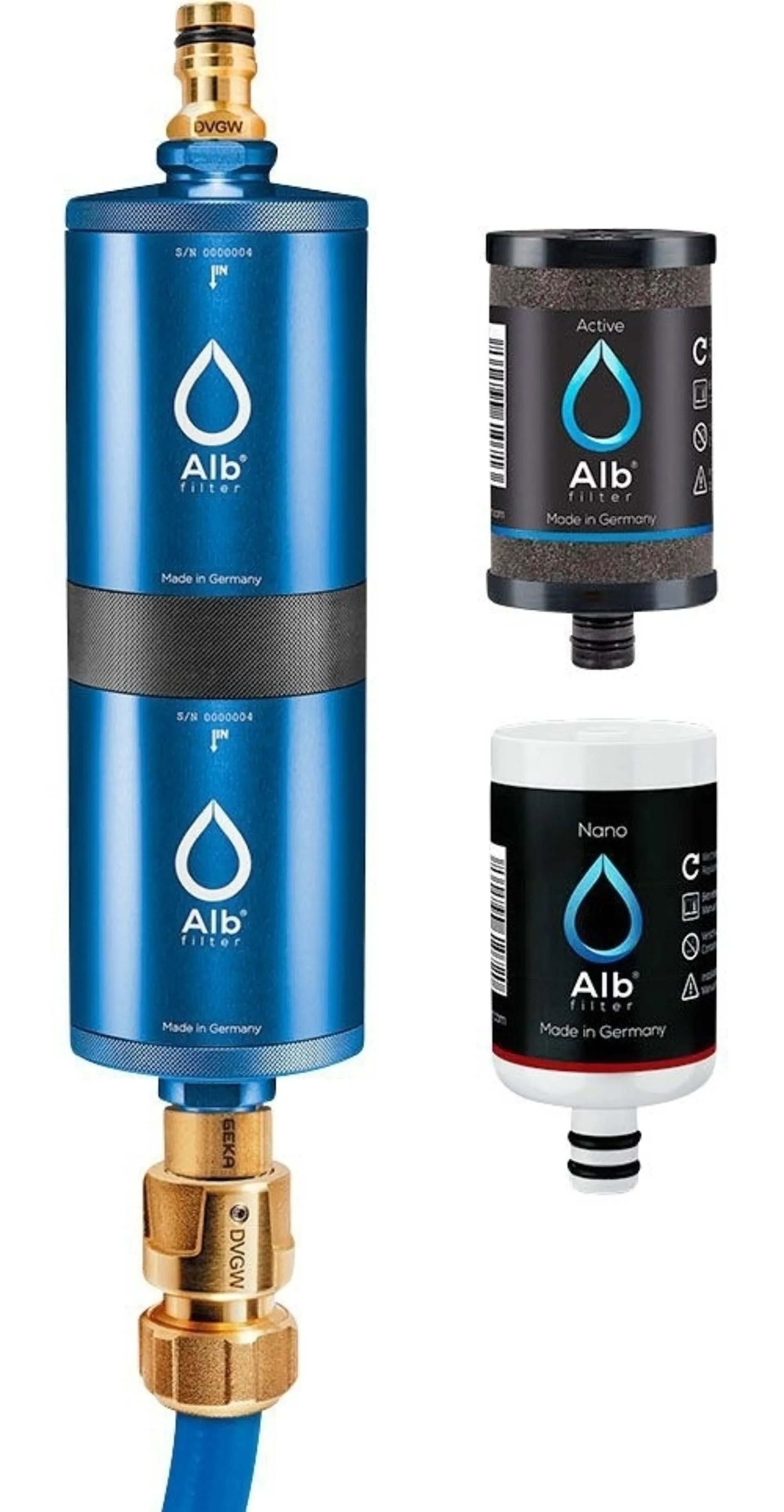 Alb Filter FUSION Active+Nano Trinkwasserfilter - Camping-Set: Mobil mit Koffer - Blau