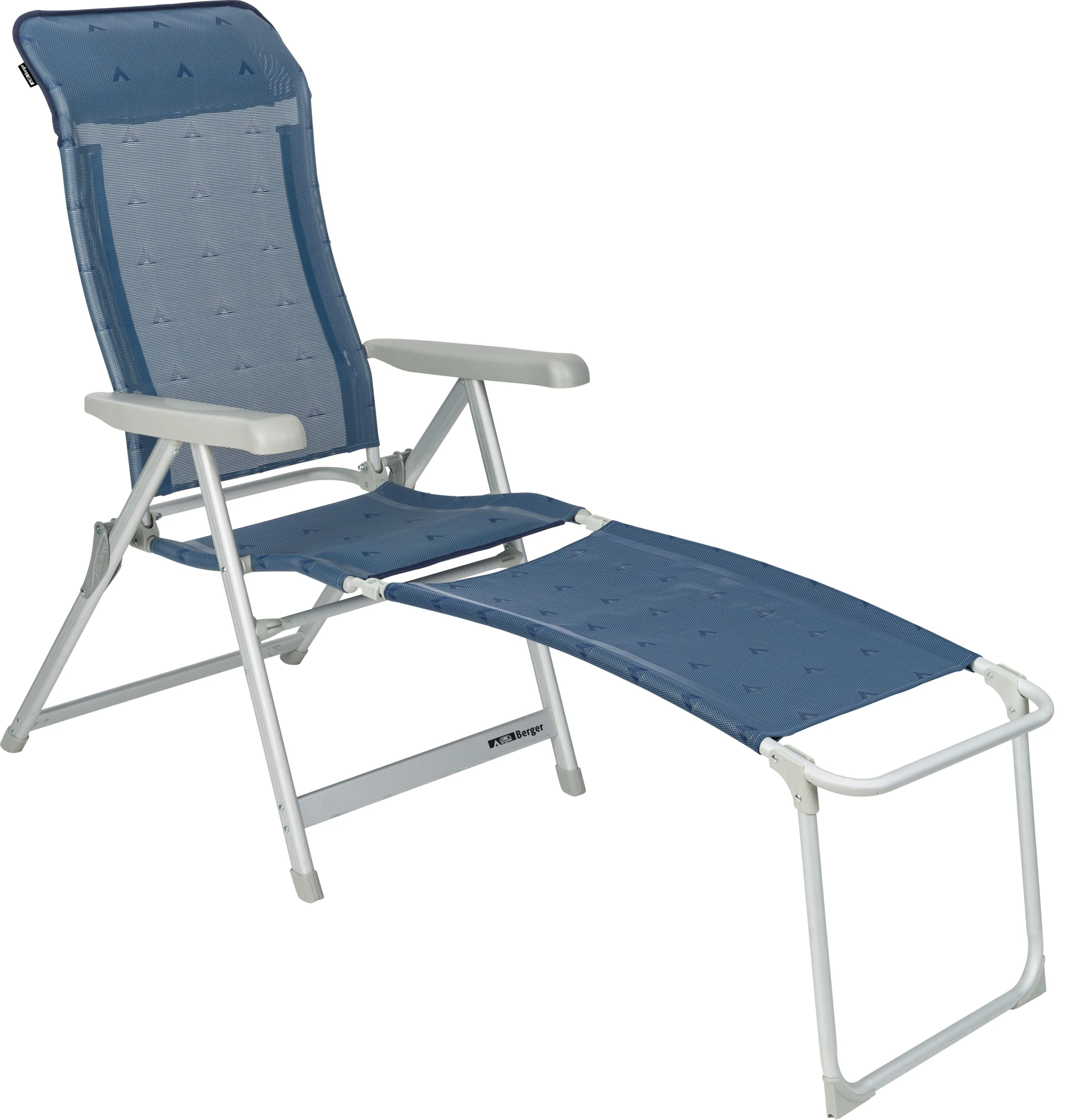 Ensemble de fauteuils pliant de luxe Berger avec repose-jambes, bleu