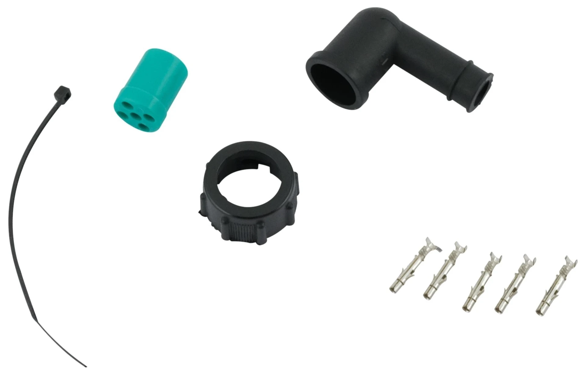 Stecker-Set 5-Pol 90° abgewinkelt grün, rechts Stecker-Set 5-Pol 90° abgewinkelt grün, rechts