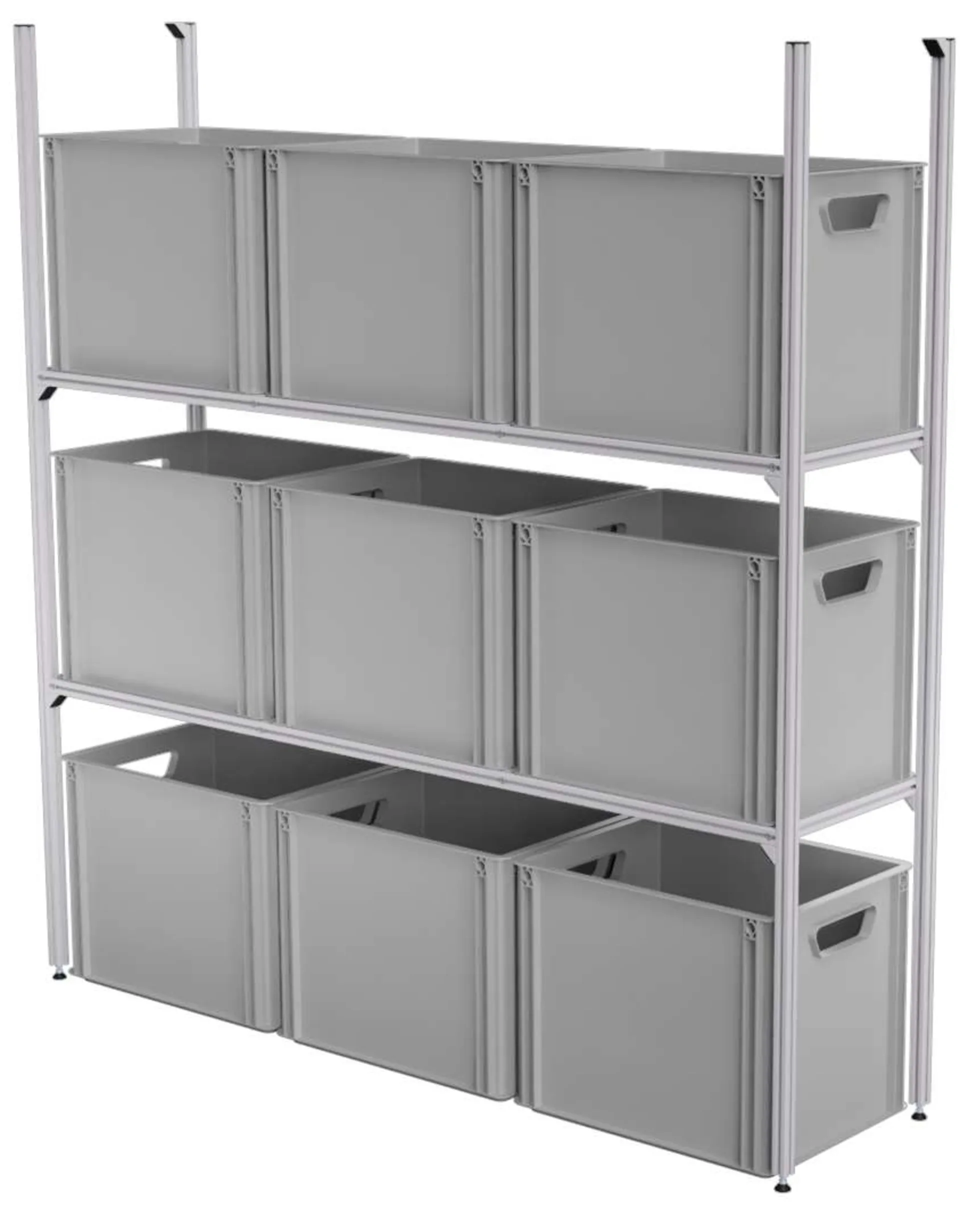 SYS-Rack Aluminium Regal-System 123-L-RR-1 Längs für Heckgarage 125 x 31 x 130 cm