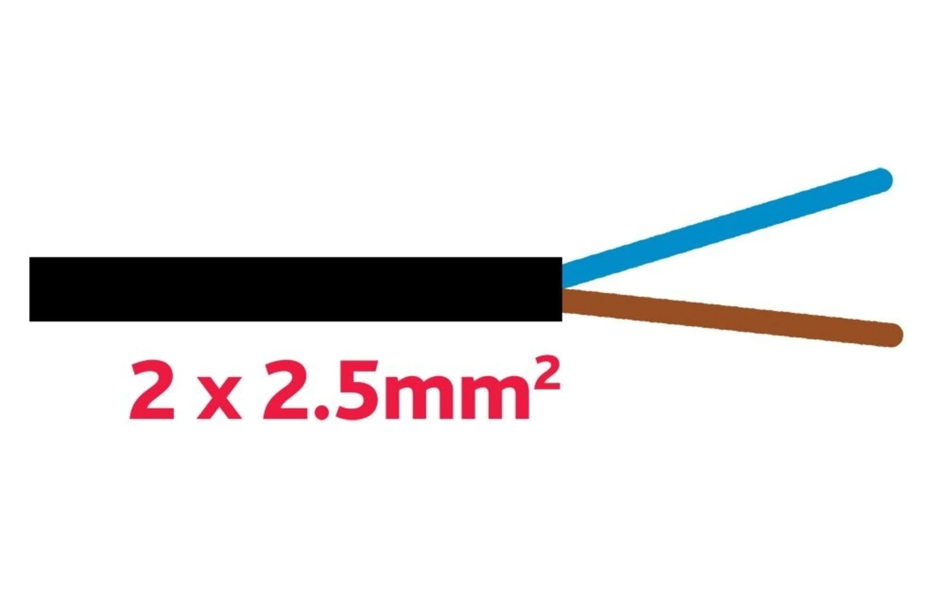 TD-Kabel 2x2.5mm schwarz Aderfarben blau/braun, Aussenmantel schwarz
