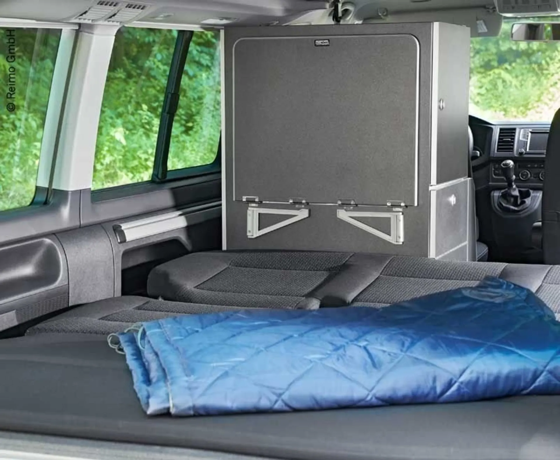 Calischrank mit Kocher für VW T5 / T6 / T6.1 California Beach und Multivan in Dekor Pearl