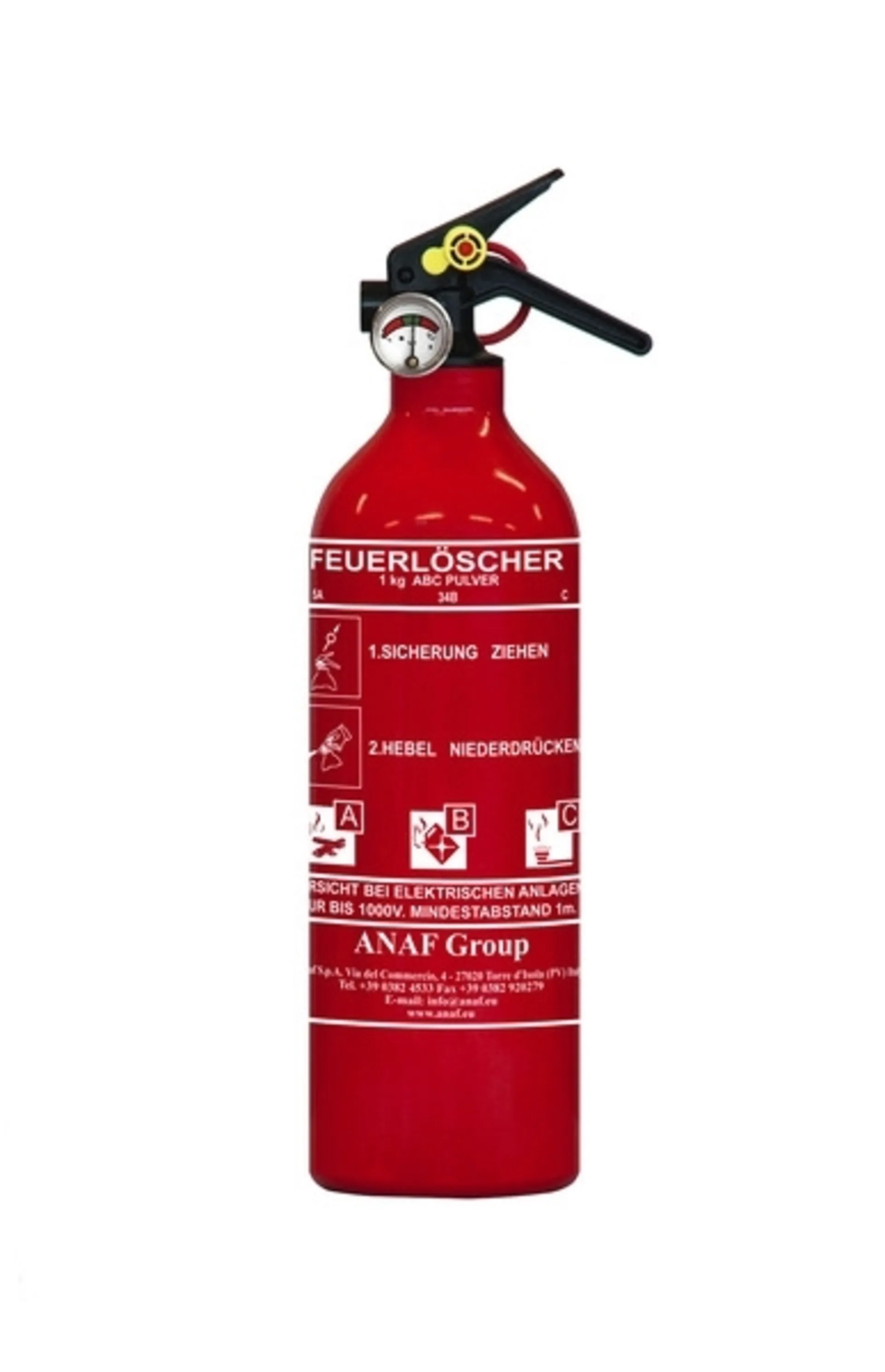 ABC Feuerlöscher 1 kg - Mit Druckanzeige