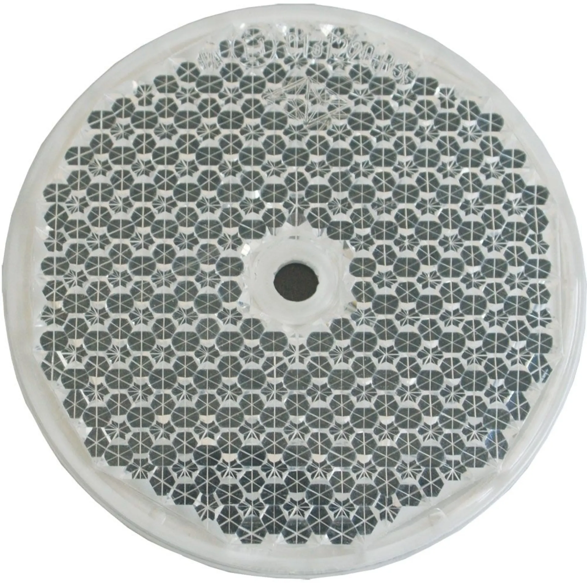 Catadioptre blanc ø 80mm avec trou 6mm Catadioptre blanc ø 80mm avec trou 6mm