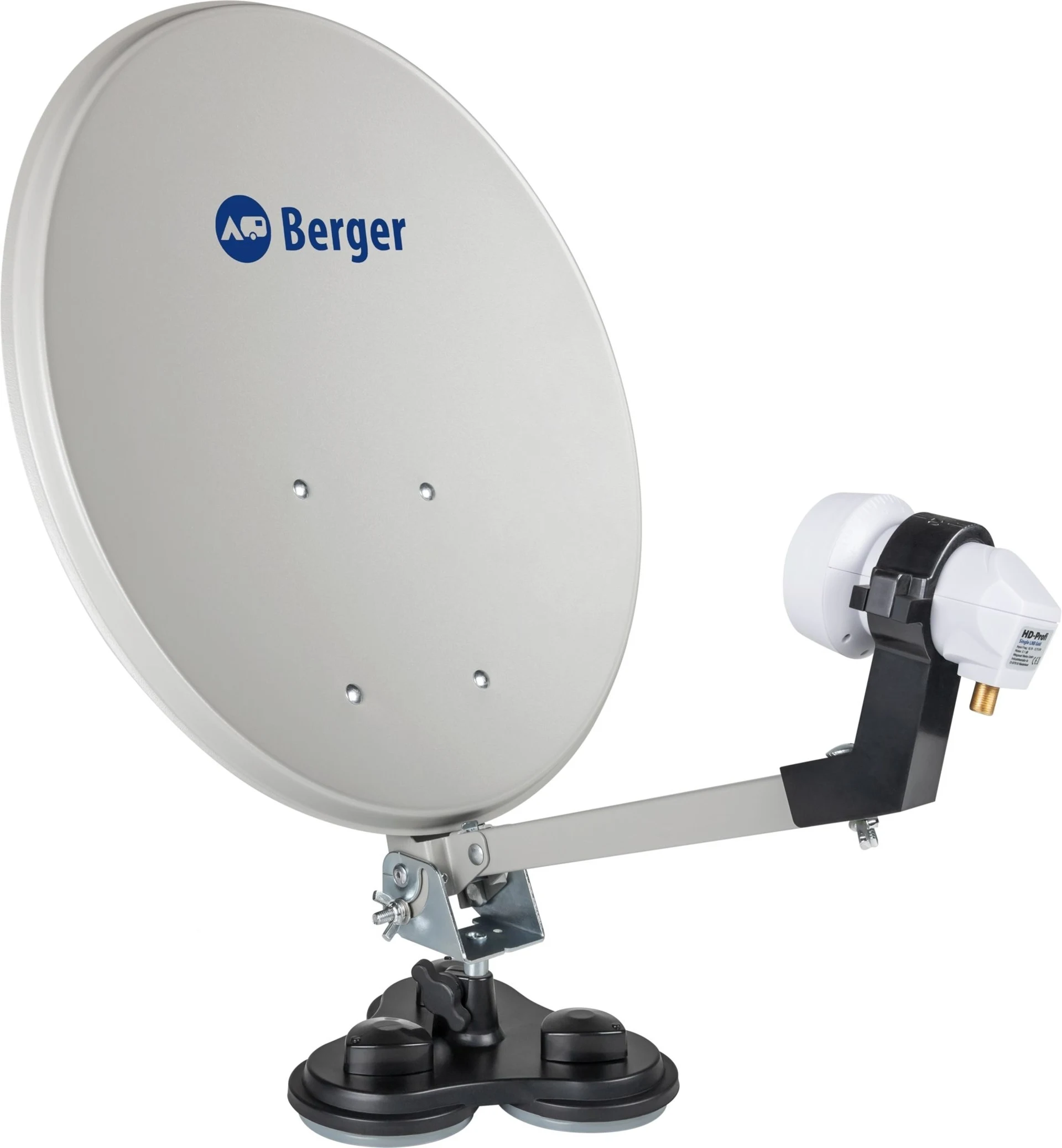 Système satellite mobile Berger set complet LNB simple dans une valise de camping Système satellite mobile Berger set complet LNB simple dans une valise de camping