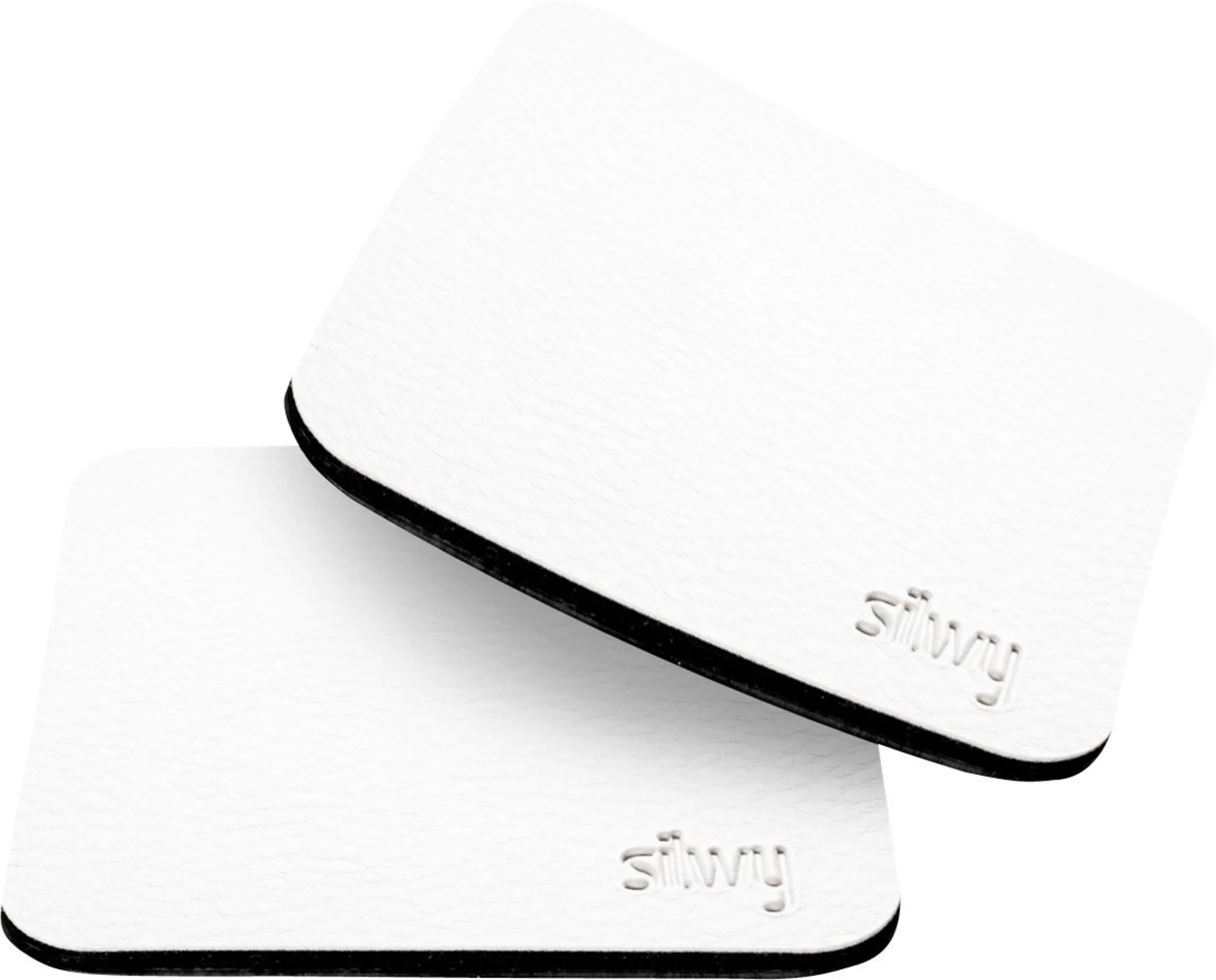 silwy® Dessous de verre métallique Nano Gel carré 8,3 x 8,3 cm blanc