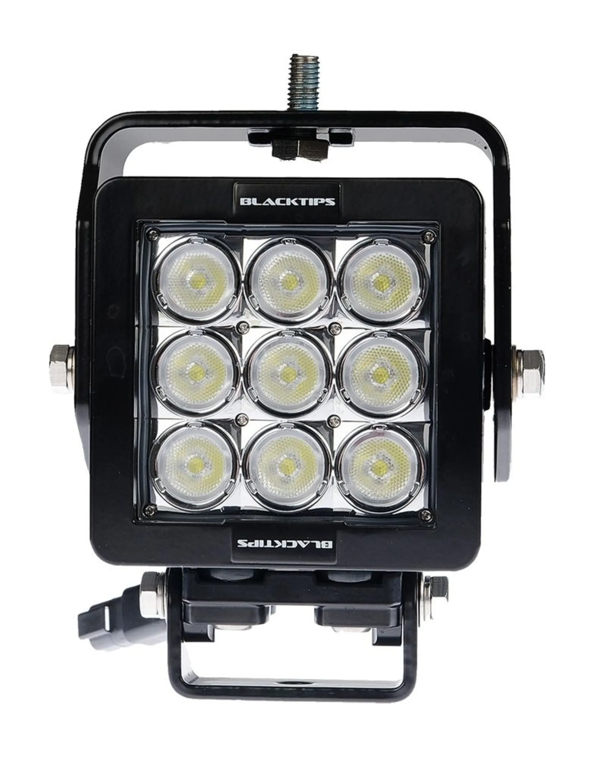 Blacktip 9 - LED-Arbeitsscheinw. 12/24V 110x110mm, 5’734 Lumen, IP69K, 9-32V, 60º Blacktip 9 - LED-Arbeitsscheinw. 12/24V 110x110mm, 5’734 Lumen, IP69K, 9-32V, 60º