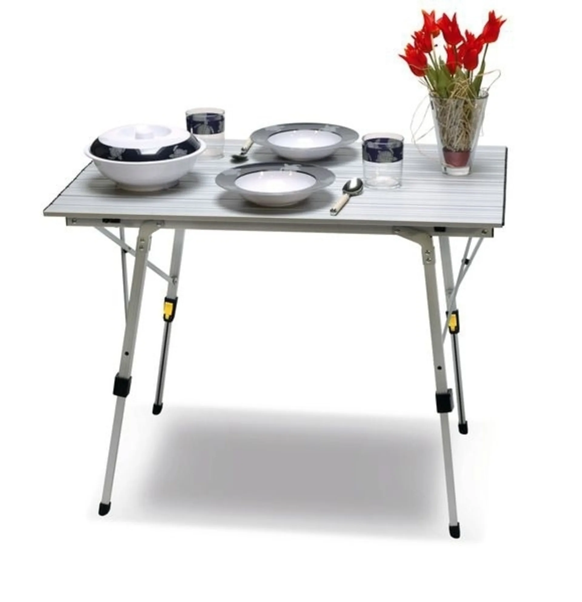 Table roulante en aluminium Bali Camp4 - Table de camping compacte pour 2 personnes