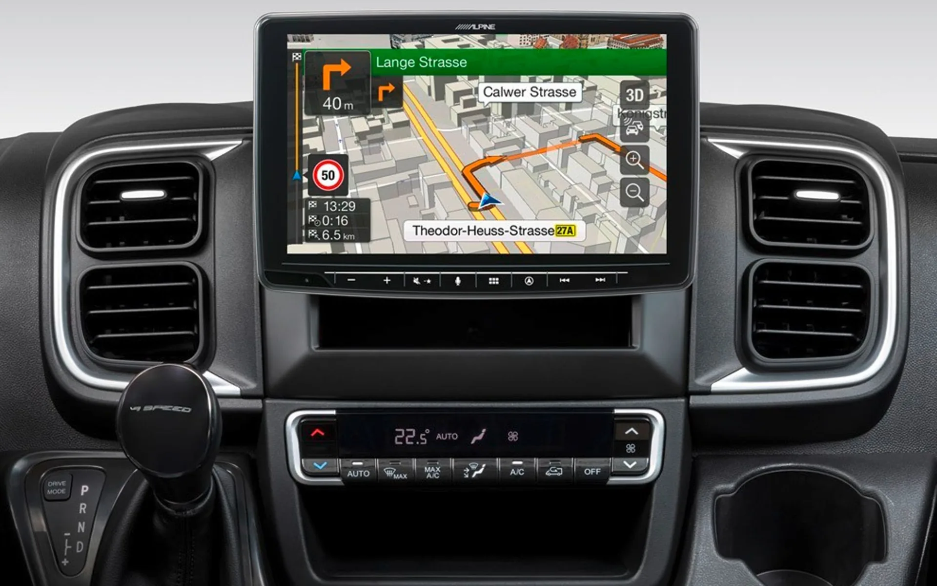 Navigationssystem INE-F904DU8 mit 9-Zoll Touchscreen für Ducato 8, 1-DIN-Einbaugehäuse, DAB+, Apple CarPlay und Android Auto Unterstützung und mehr