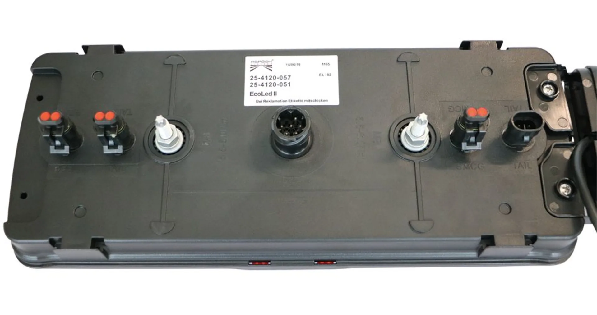 Aspöck - LED-Schlussl. Eco LED II 12/24V links 360x146x45mm, 7-Pol AMP DIN 72585 /4x2Pol