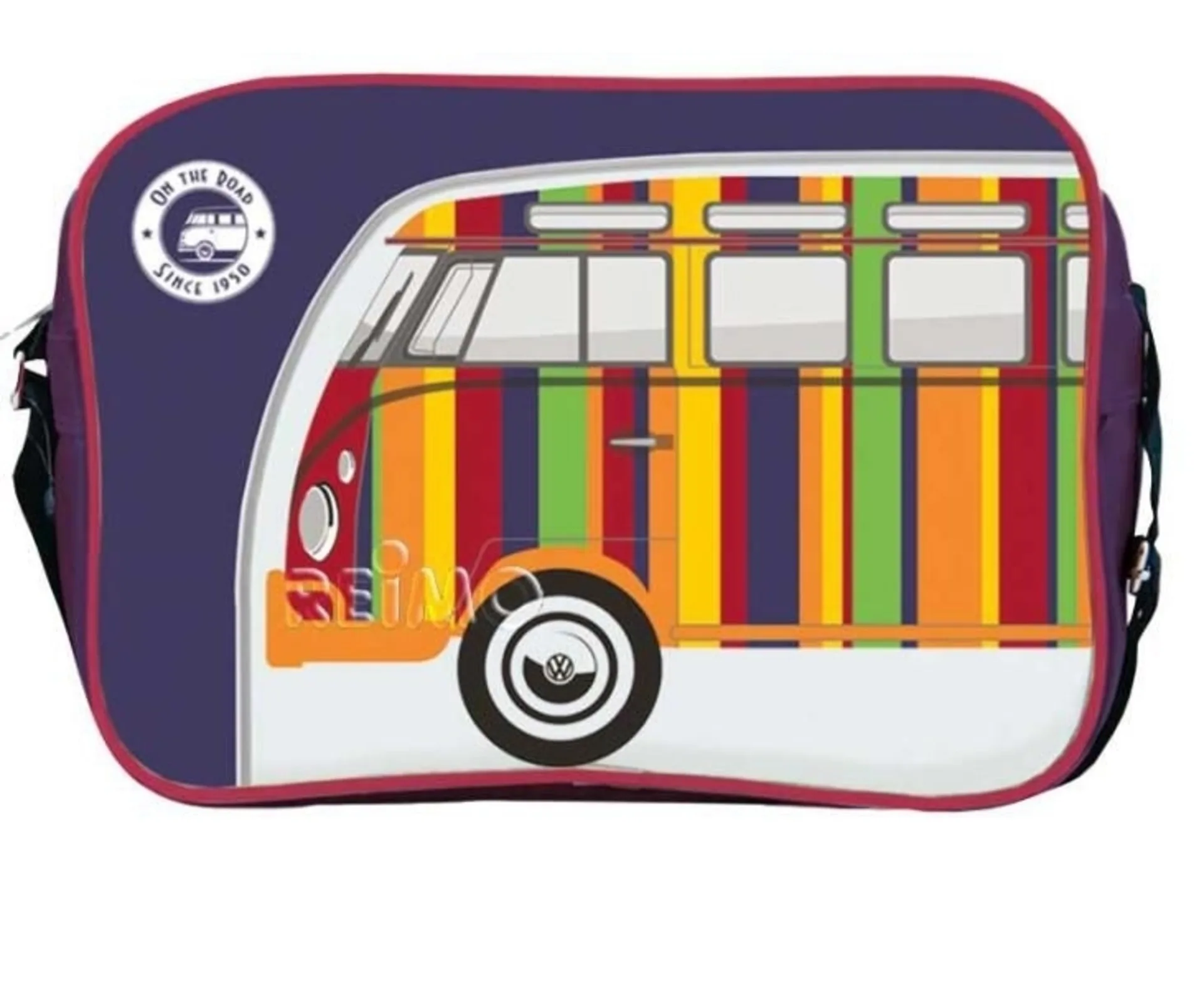 VW Bulli Stripes Schultertasche aus Kunstleder