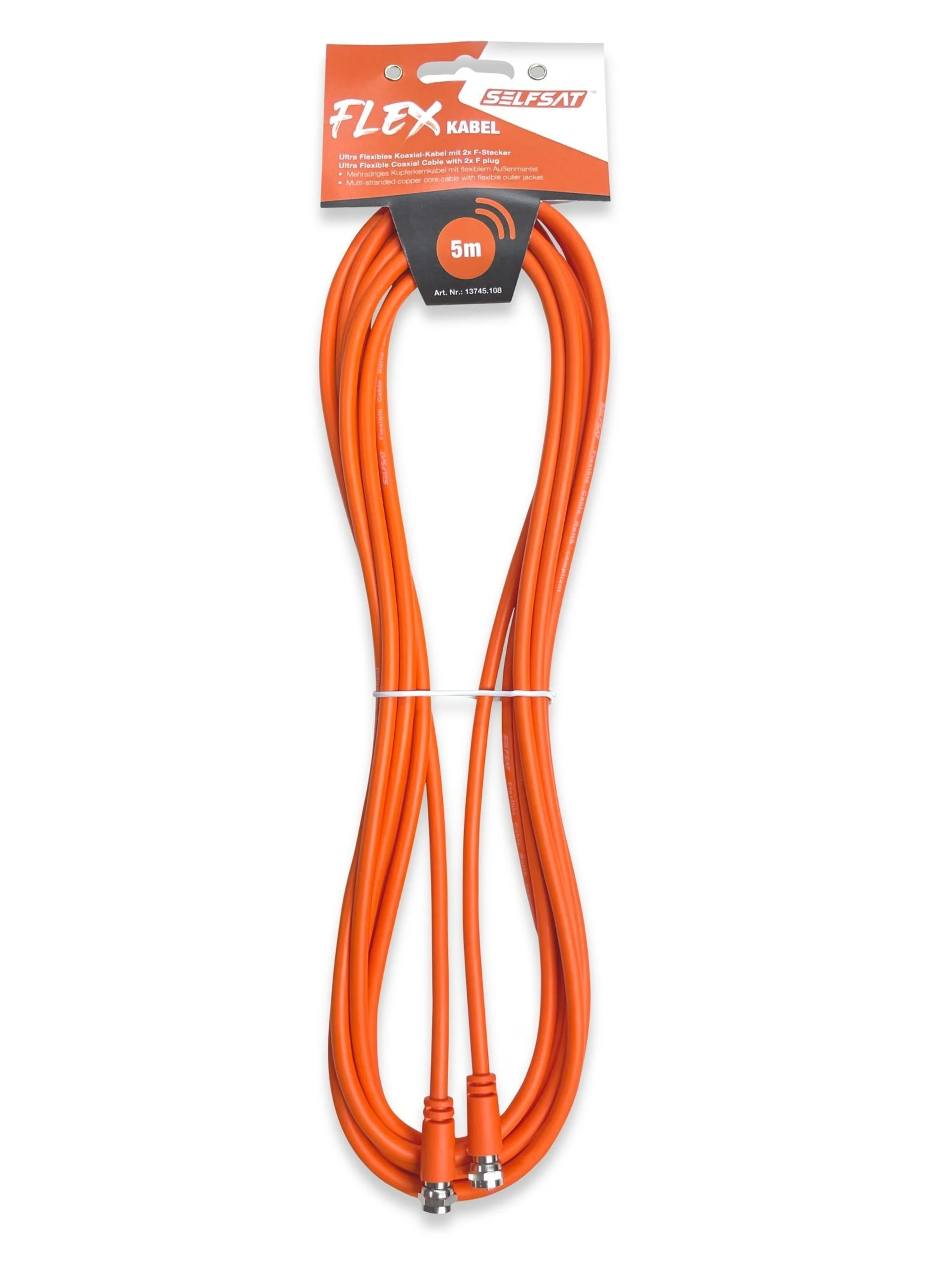 Câble coaxial Selfsat Flex avec 2 connecteurs F, 3 mètres Câble coaxial Selfsat Flex avec 2 connecteurs F, 3 mètres
