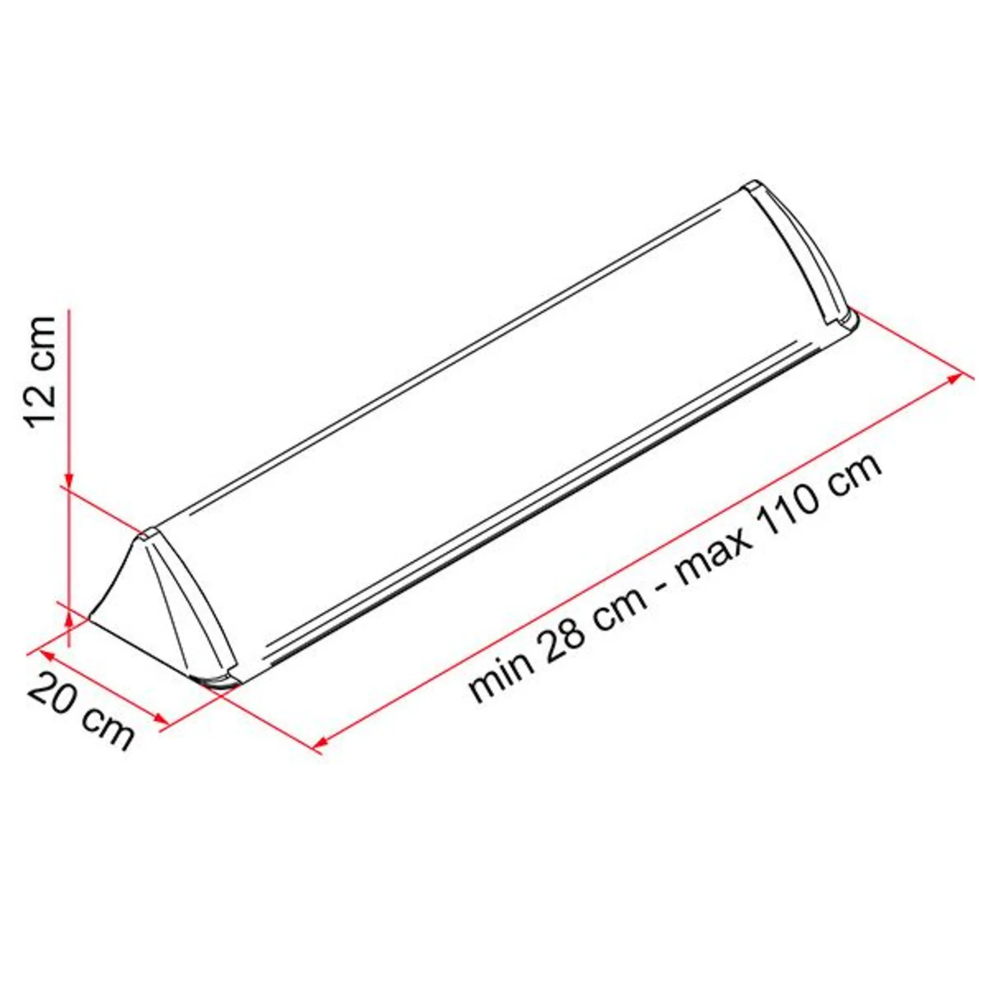 Spoiler Fiamma universel pour lanterneaux jusqu'à 90 cm