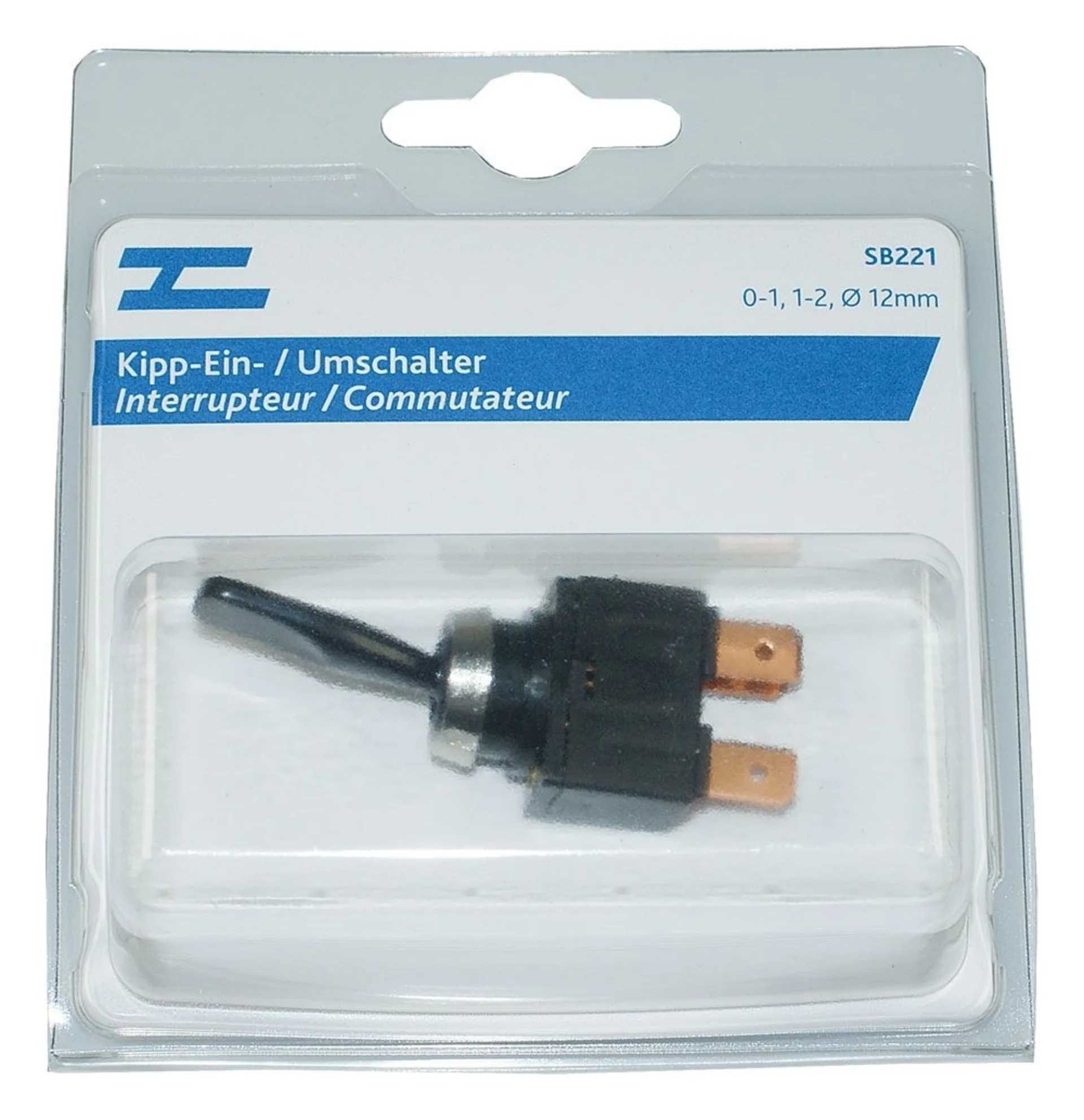 Kipp-Umschalter 1 - 2 ø12.5mm / 1 Stk