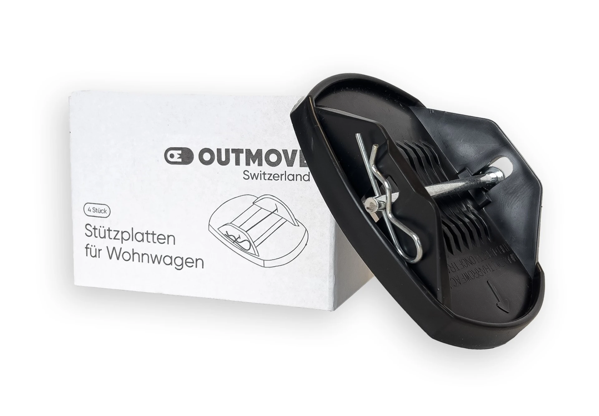Outmove Stützplatten 4er Set für Wohnwagen - schwarz