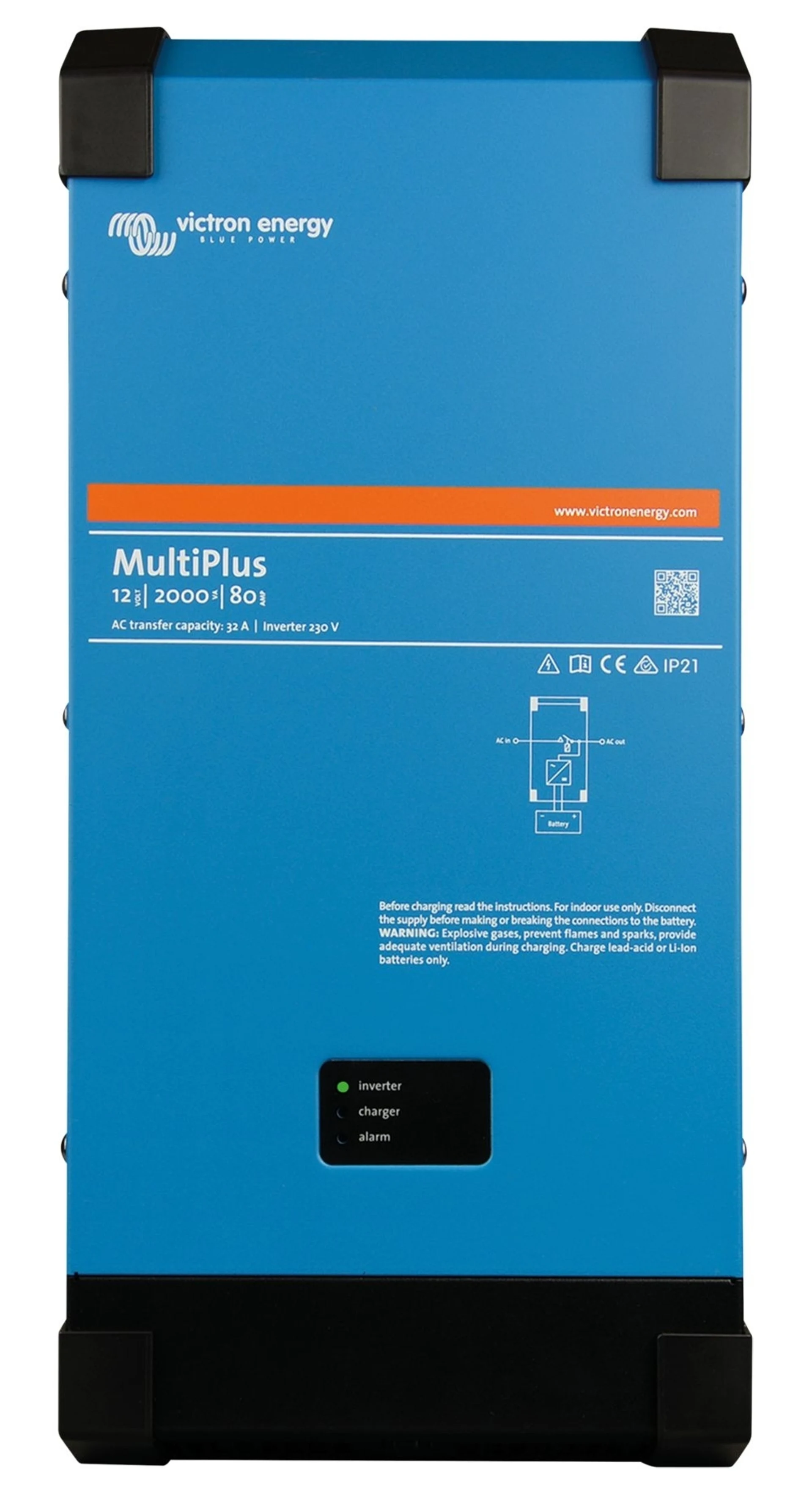 Victron - MultiPlus Wechselrichter/Ladegerät 12 V 1’600 W 506 x 236 x 147 mm, 12 V, 2’000 VA, 80 A Victron - MultiPlus Wechselrichter/Ladegerät 12 V 1’600 W 506 x 236 x 147 mm, 12 V, 2’000 VA, 80 A
