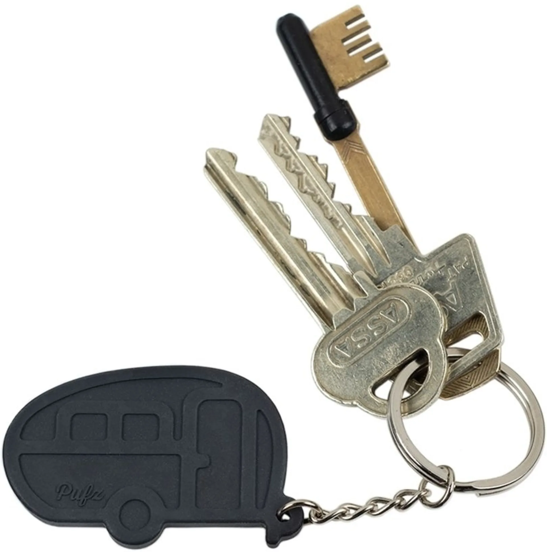 Pufz : porte-clés caravane rétro noir Pufz : porte-clés caravane rétro noir
